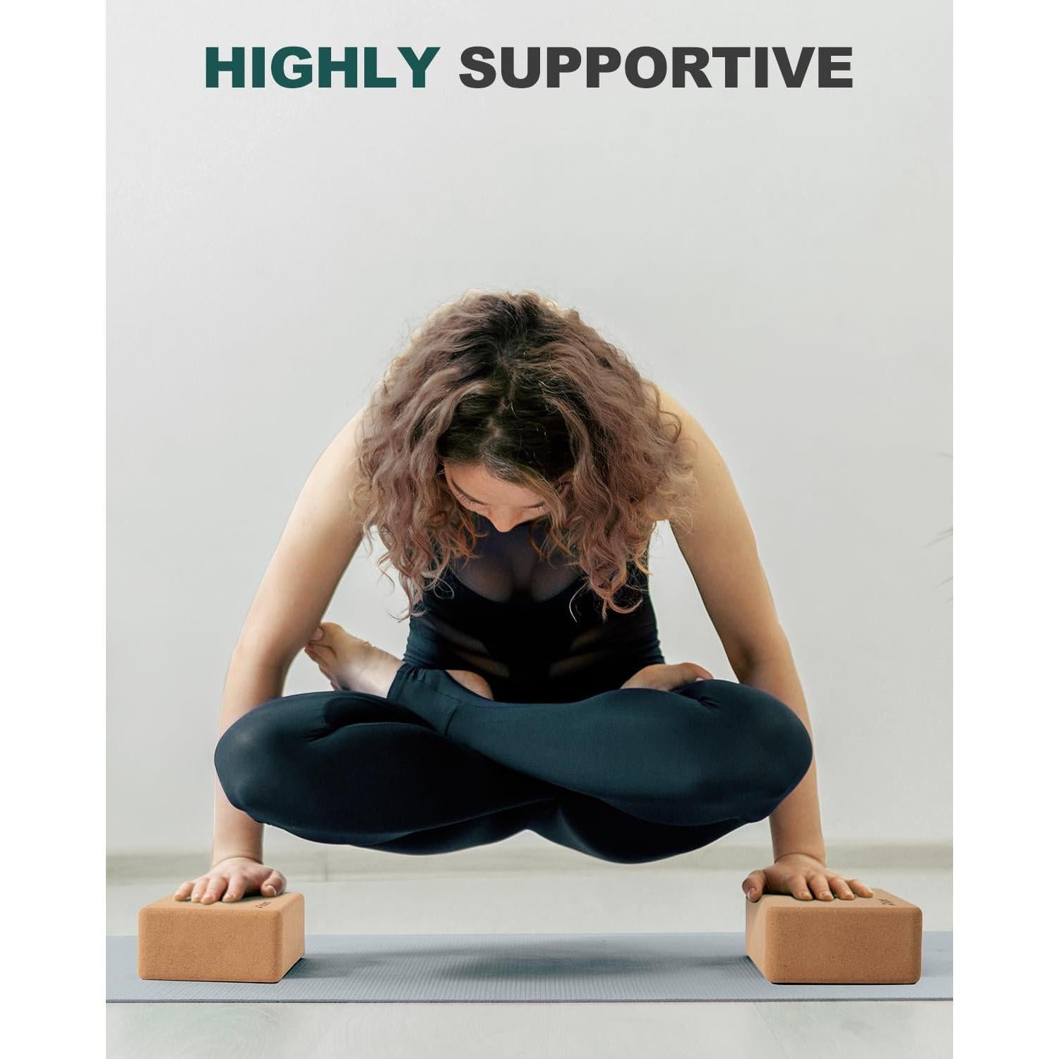 Bloques de Yoga de Corcho Trideer - Paquete de 2, 23x15x8 cm