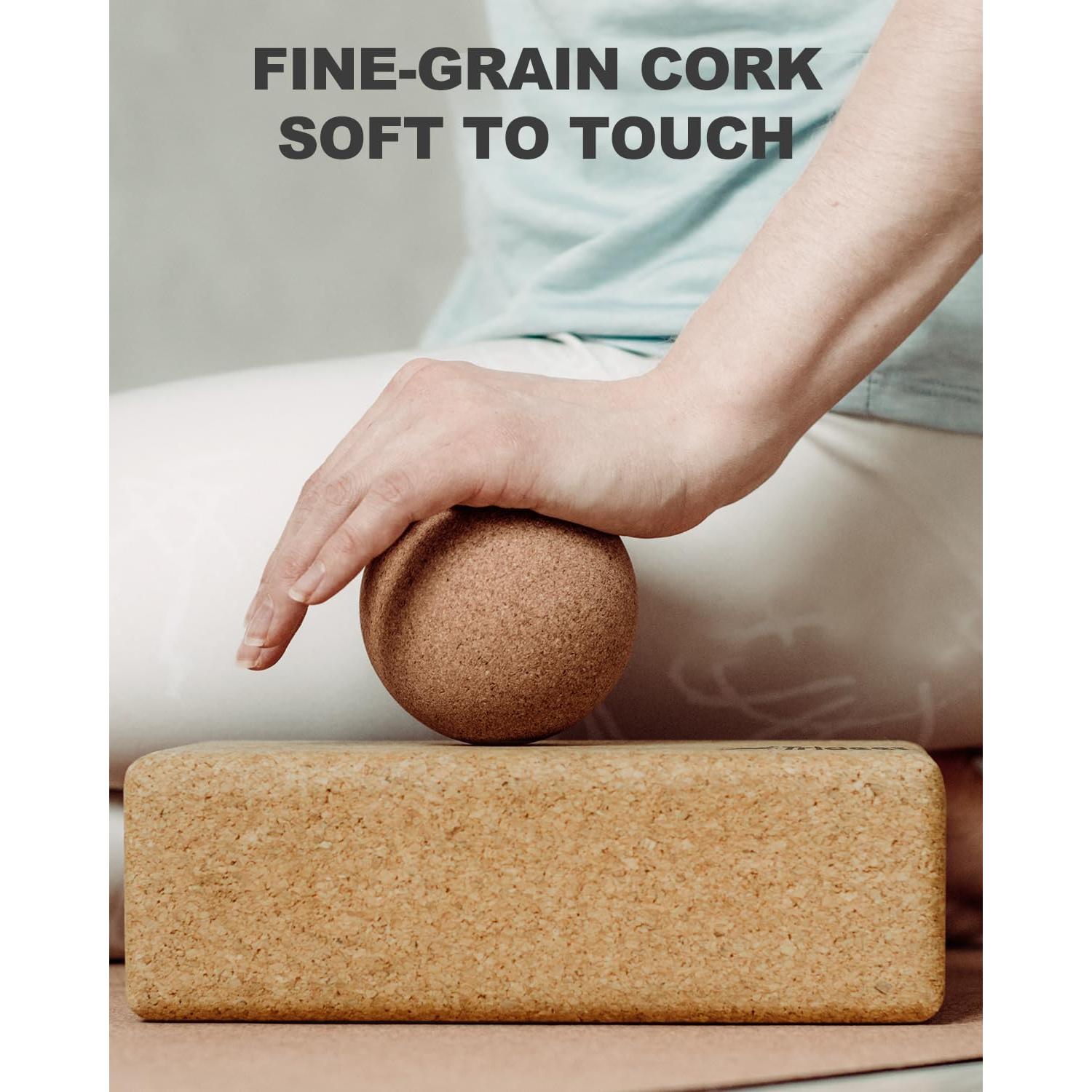 Bloques de Yoga de Corcho Trideer - Paquete de 2, 23x15x8 cm