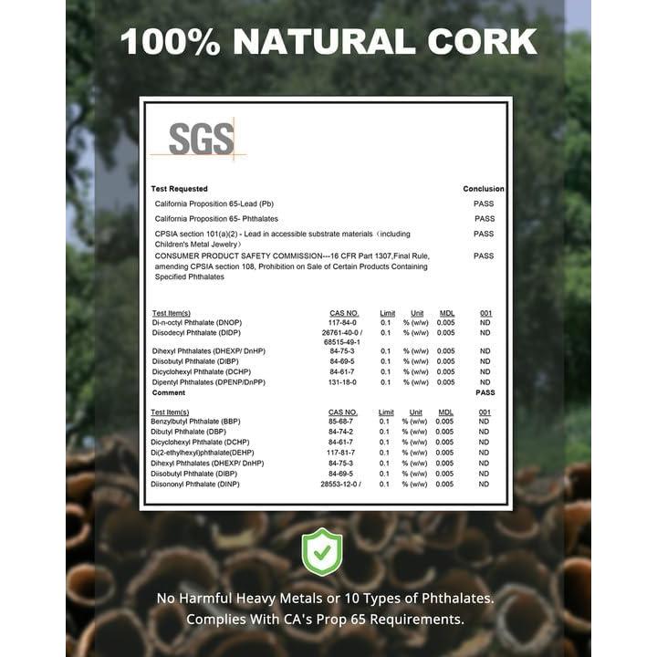 Bloques de Yoga de Corcho Trideer - Paquete de 2, 23x15x8 cm