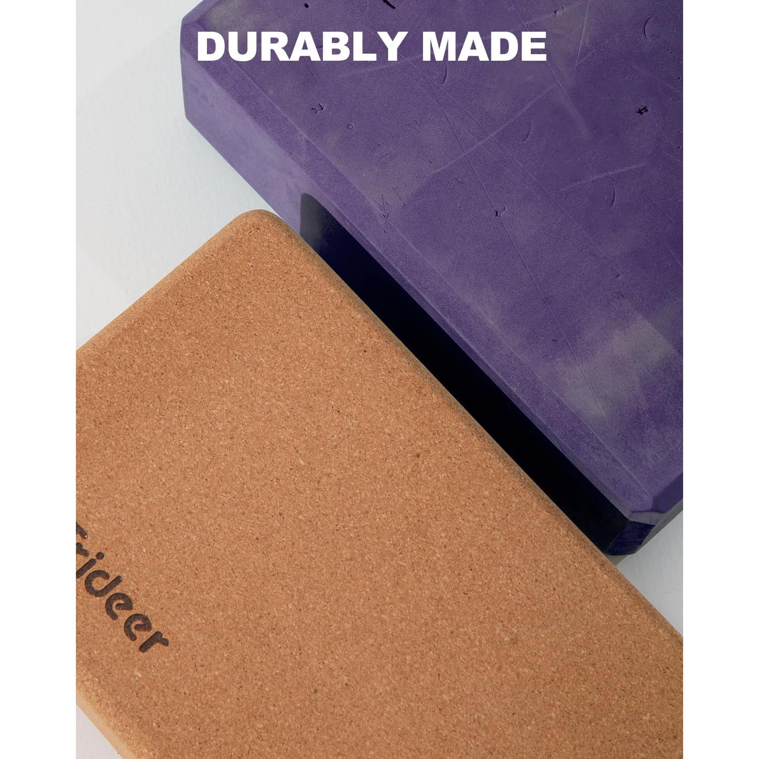 Bloques de Yoga de Corcho Trideer - Paquete de 2, 23x15x8 cm