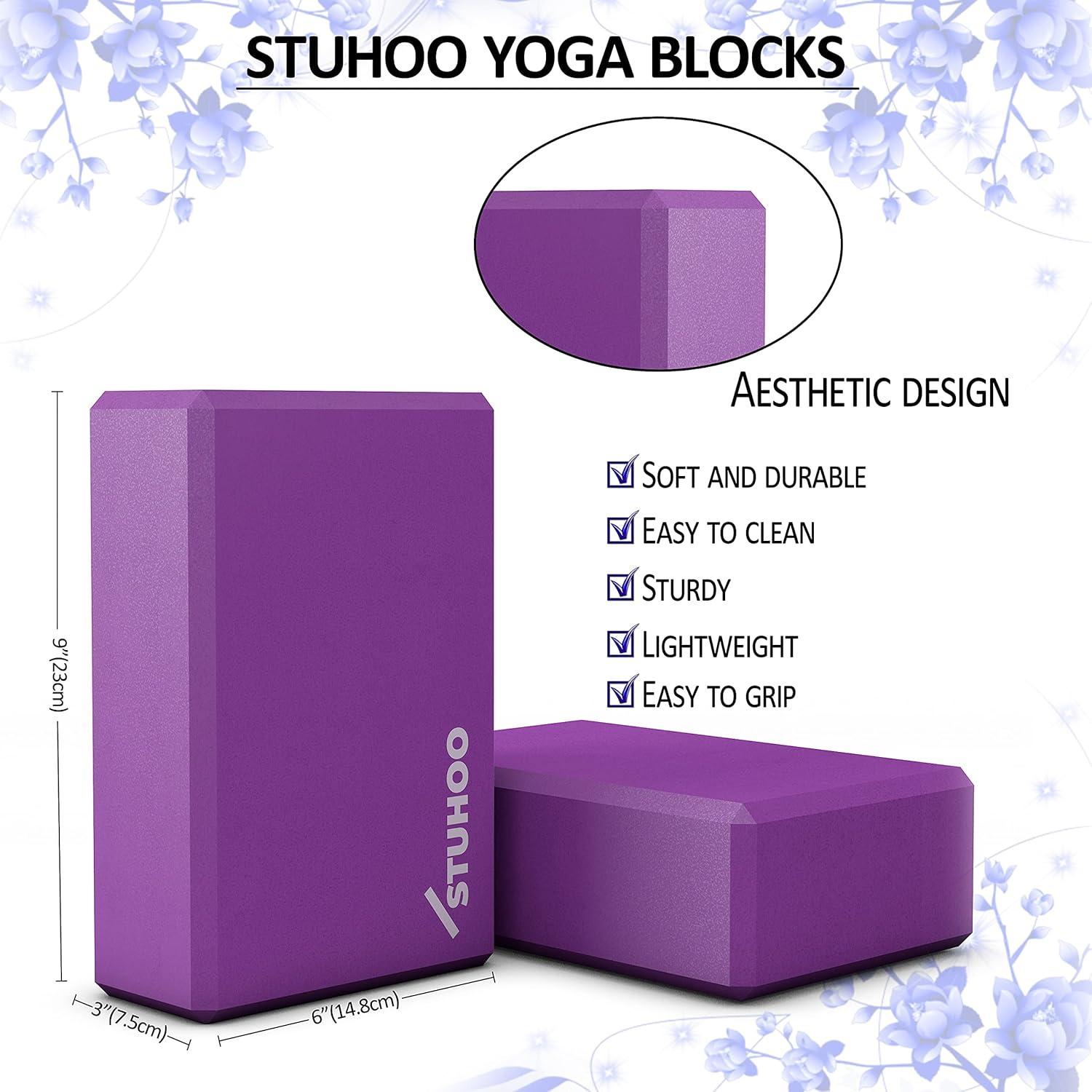 Conjunto de 2 Bloques de Yoga STUHOO + Correa 2.44m