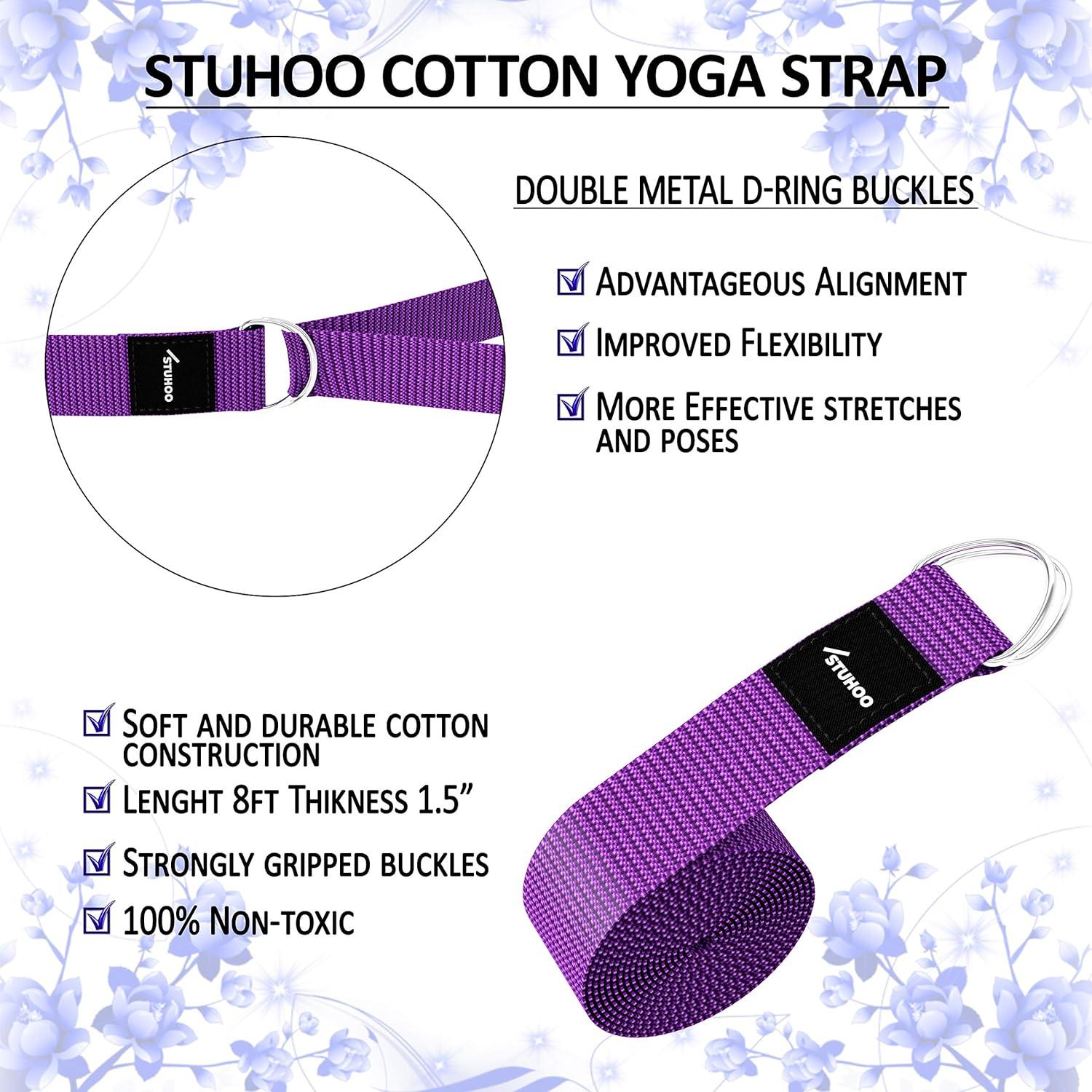 Conjunto de 2 Bloques de Yoga STUHOO + Correa 2.44m