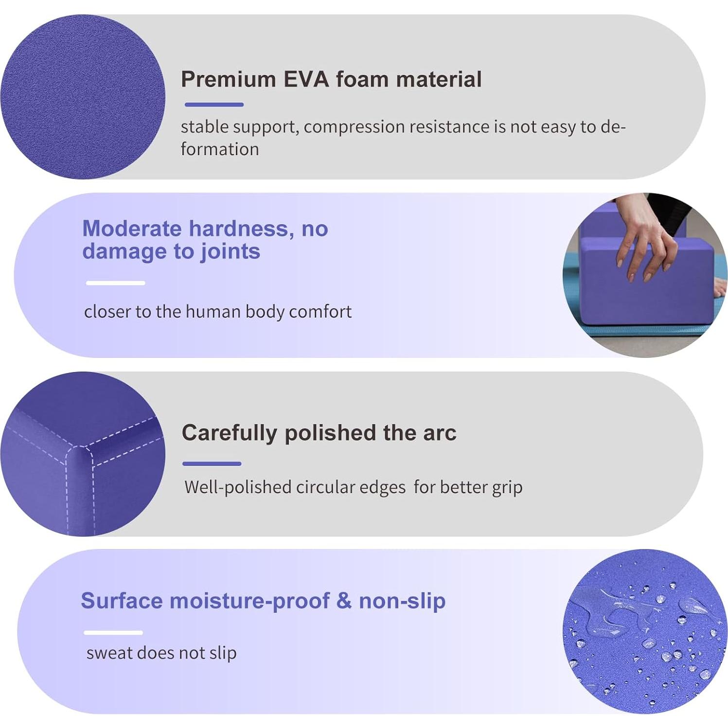 Bloques de Yoga Corsiampoo 2 Pack Espuma EVA Antideslizante