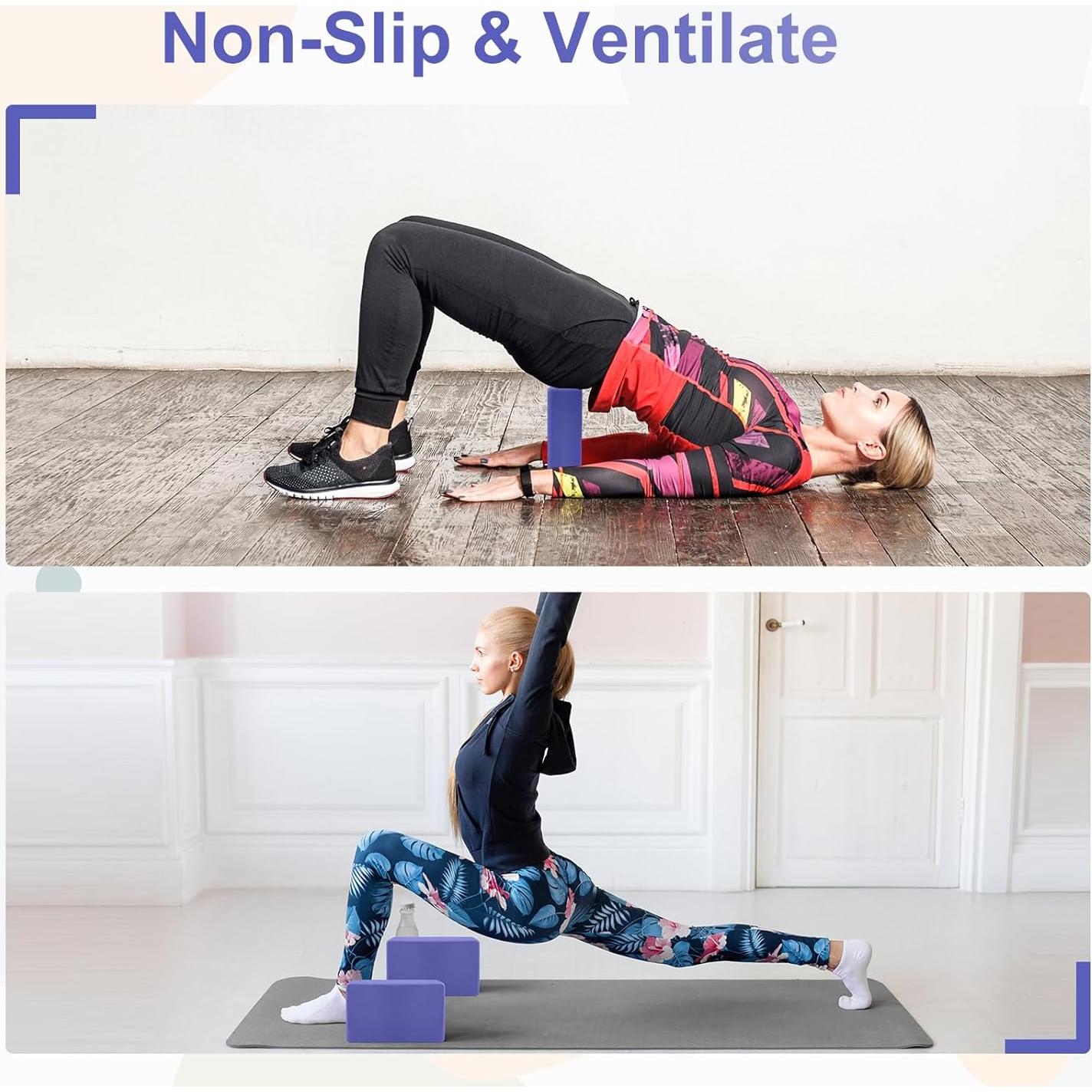 Bloques de Yoga Corsiampoo 2 Pack Espuma EVA Antideslizante