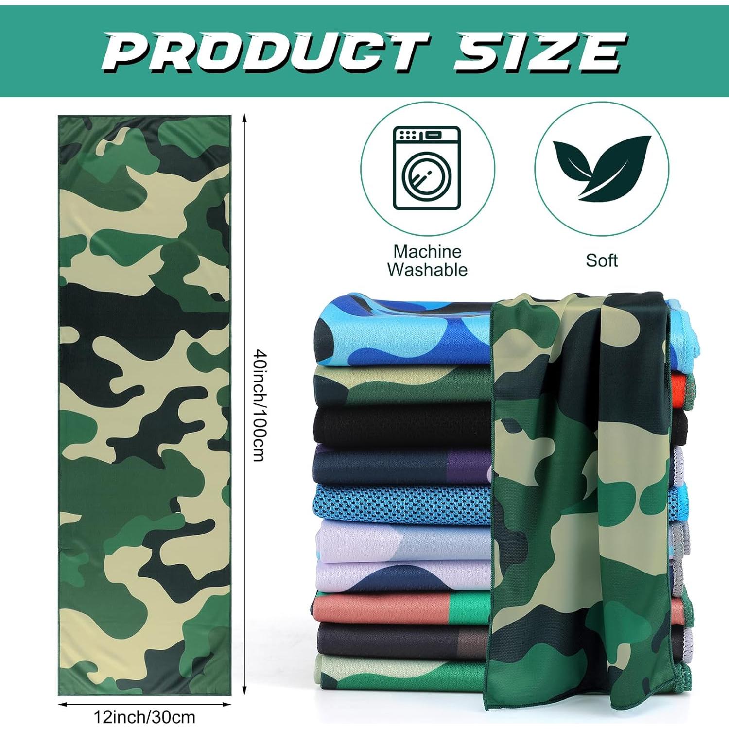 Eurzom Toallas de Enfriamiento Camuflaje 10 Piezas 101.6x30.5cm