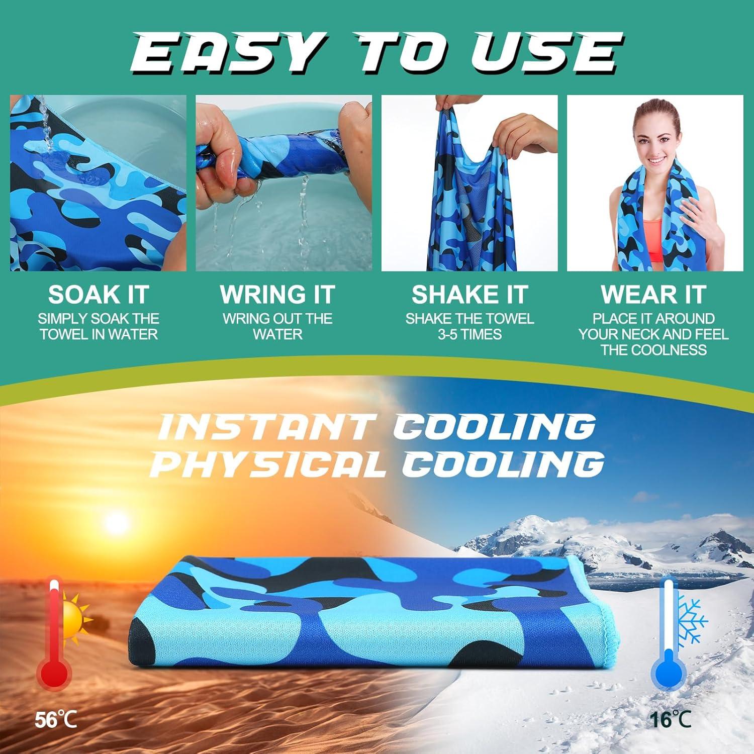 Eurzom Toallas de Enfriamiento Camuflaje 10 Piezas 101.6x30.5cm