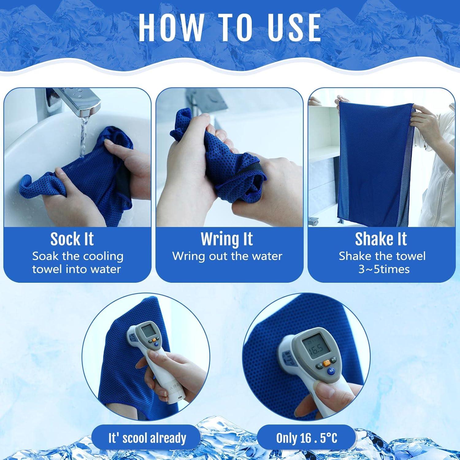 Toallas Enfriadoras Microfibra Hosuly 30 Piezas 101.6x30.5cm