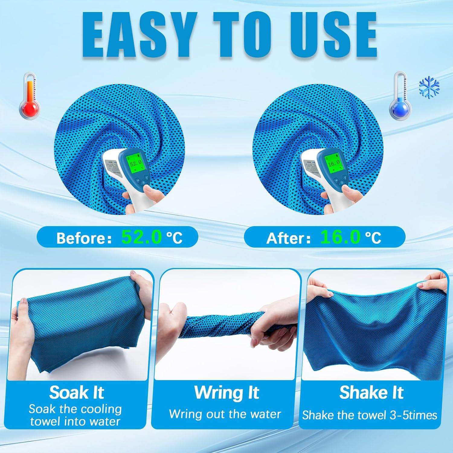 4 Toallas Enfriadoras SOYOK Microfibra 101.6x30.5 cm para Gimnasio