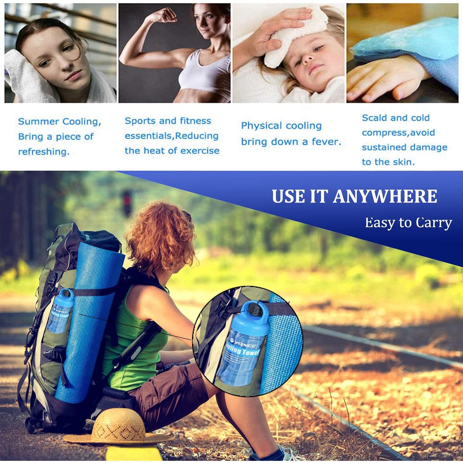 Toalla Enfriadora YQXCC 2 Unidades Microfibra 119x30cm