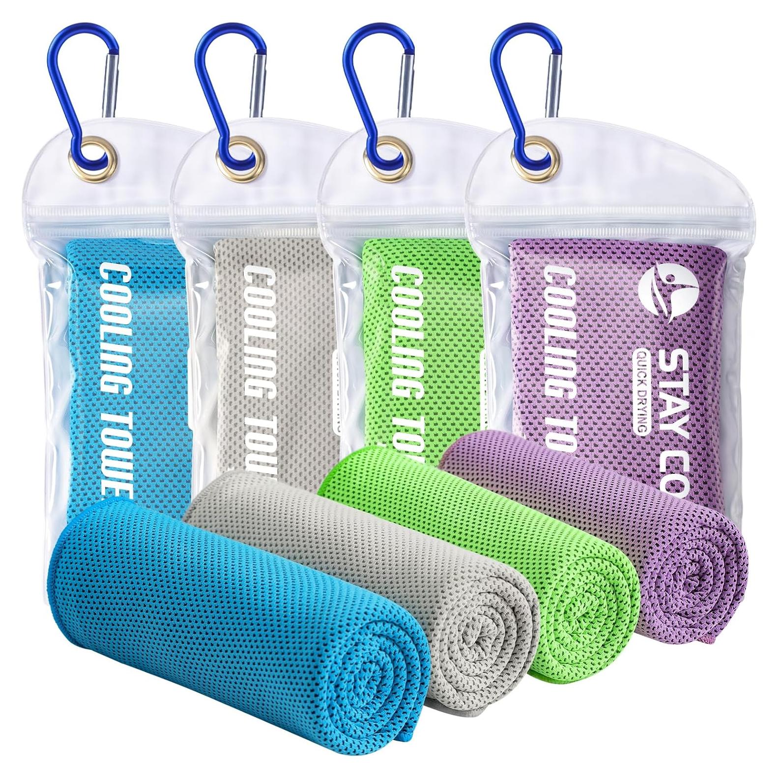 Toallas Enfriadoras DOFOWORK - Paquete de 4 Microfibra 101.6x30.5cm