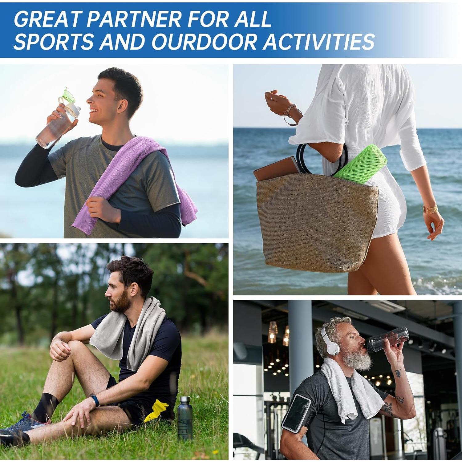 Toallas Enfriadoras DOFOWORK - Paquete de 4 Microfibra 101.6x30.5cm