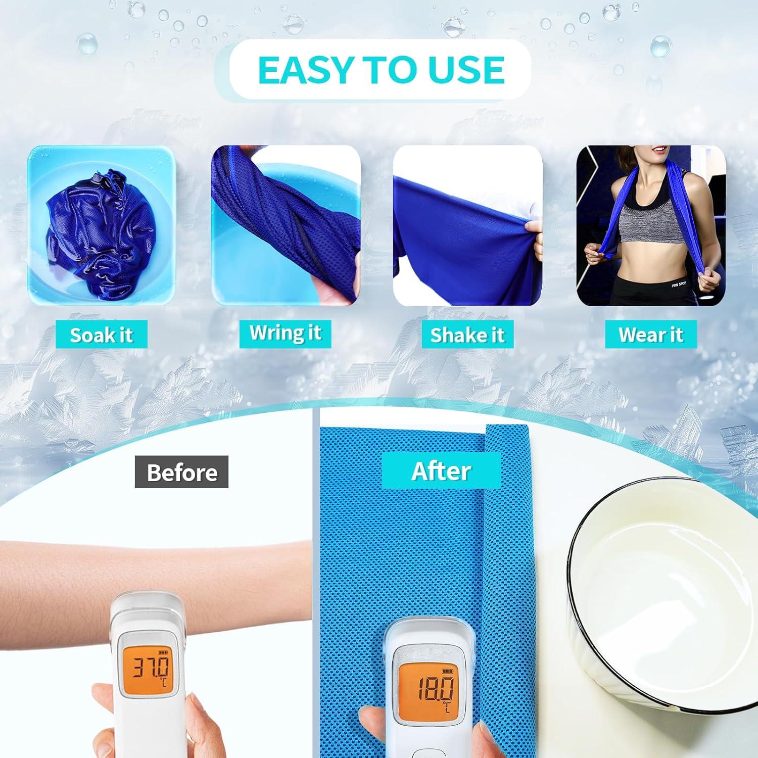 Toallas Enfriadoras AZOI 101.6x30.5cm Microfibra UPF 50+