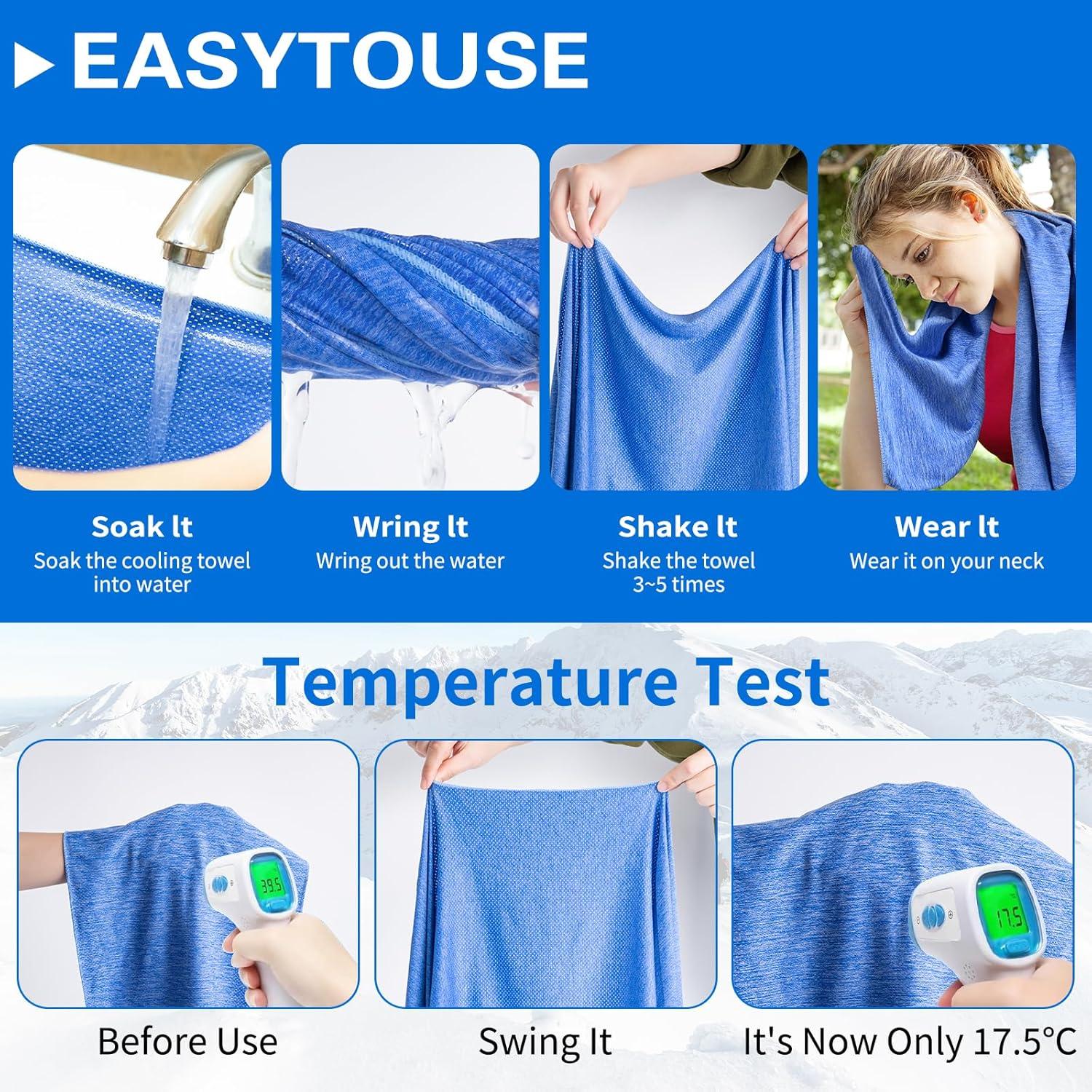 Toallas Enfriadoras Premillow - Paquete de 4 Microfibra 101.6x30.5cm