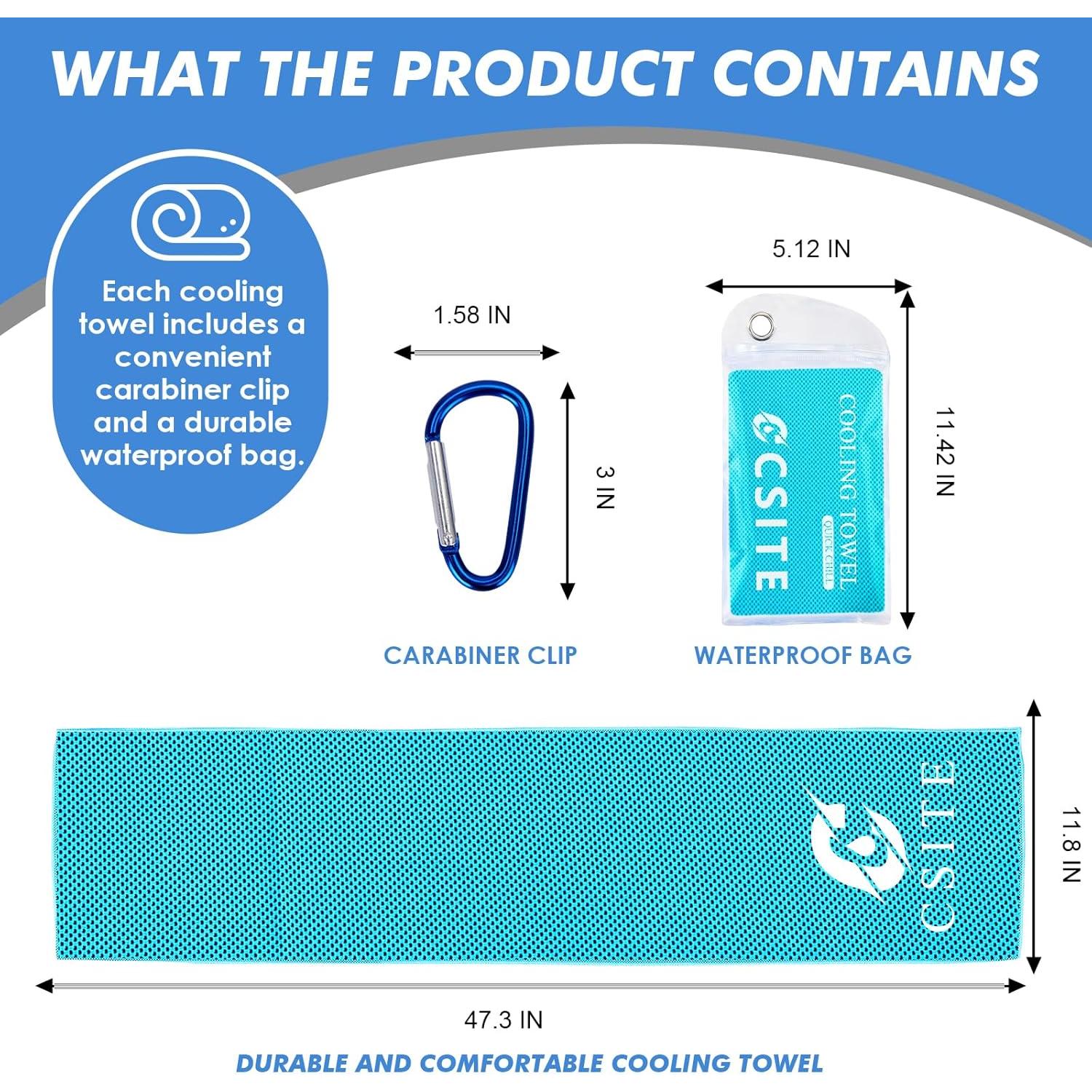 Toallas Enfriadoras CSITE - Paquete de 4 Microfibra 119.4x30.5 cm
