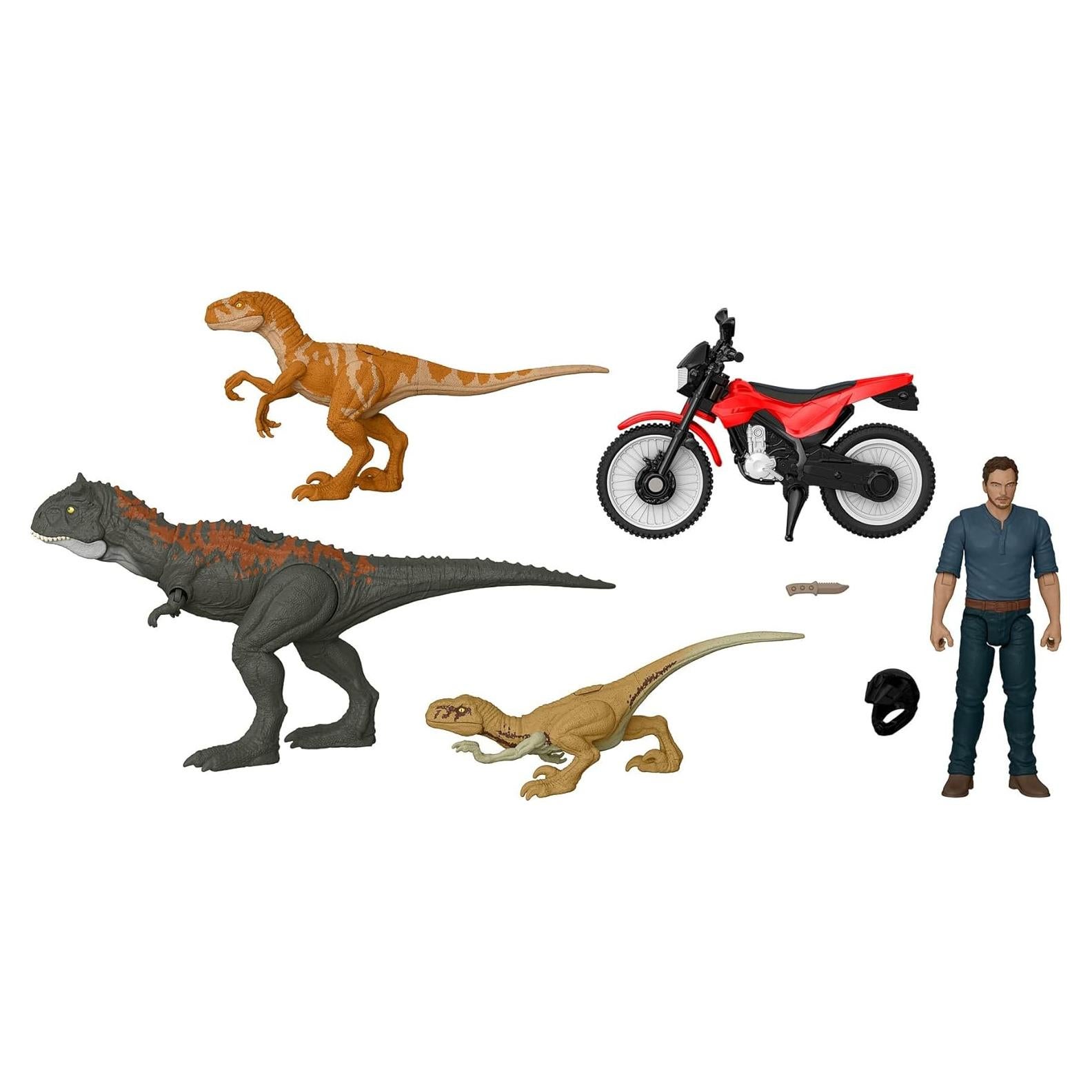 Jurassic World - Legacy Owen Collection and The Dinosaur Escape Set with Motorcycles and The Owen Grady Character, Toy for Children 4+ Years, HFG64