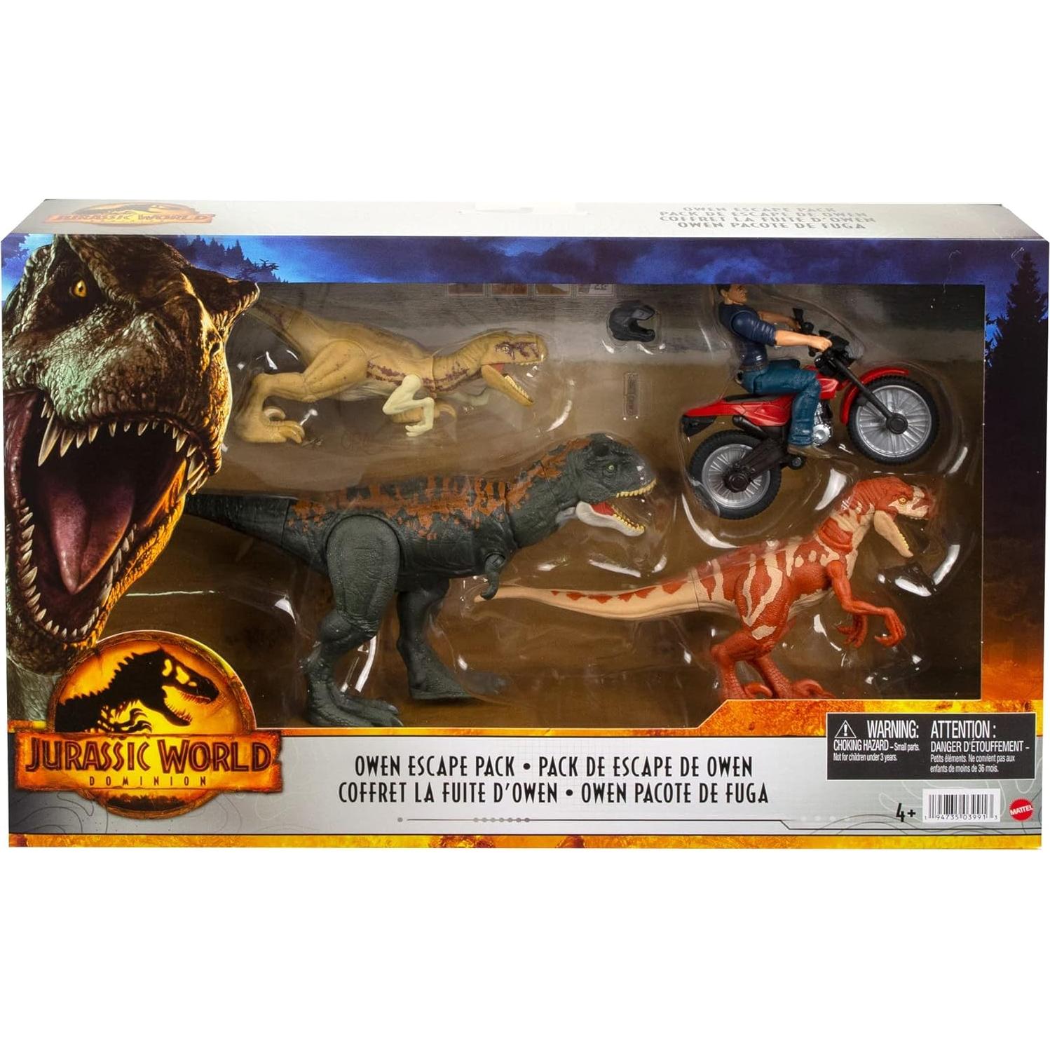 Jurassic World - Legacy Owen Collection and The Dinosaur Escape Set with Motorcycles and The Owen Grady Character, Toy for Children 4+ Years, HFG64