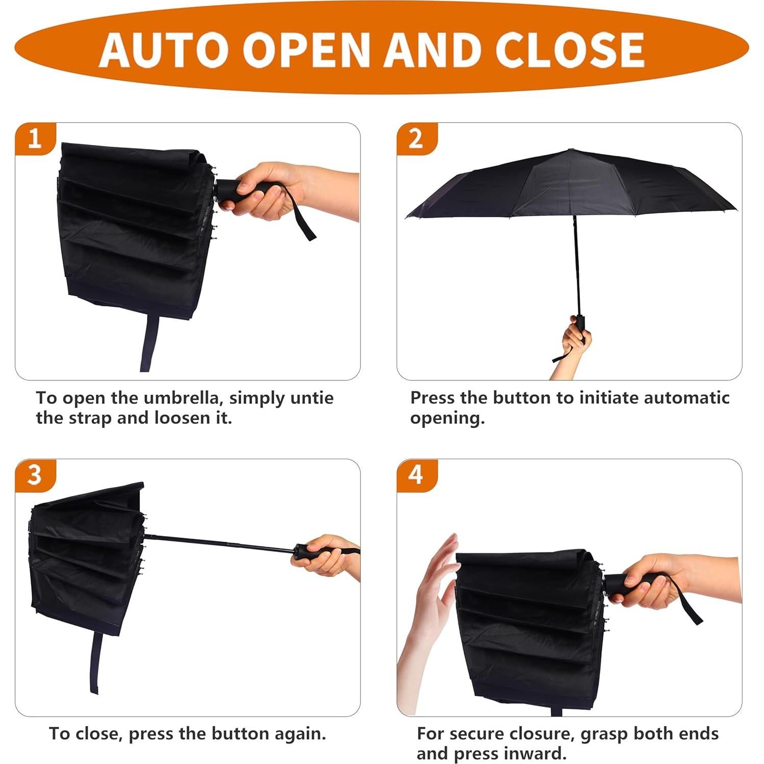 Paraguas Compacto Automático Bluinzi Doble Varilla 105cm