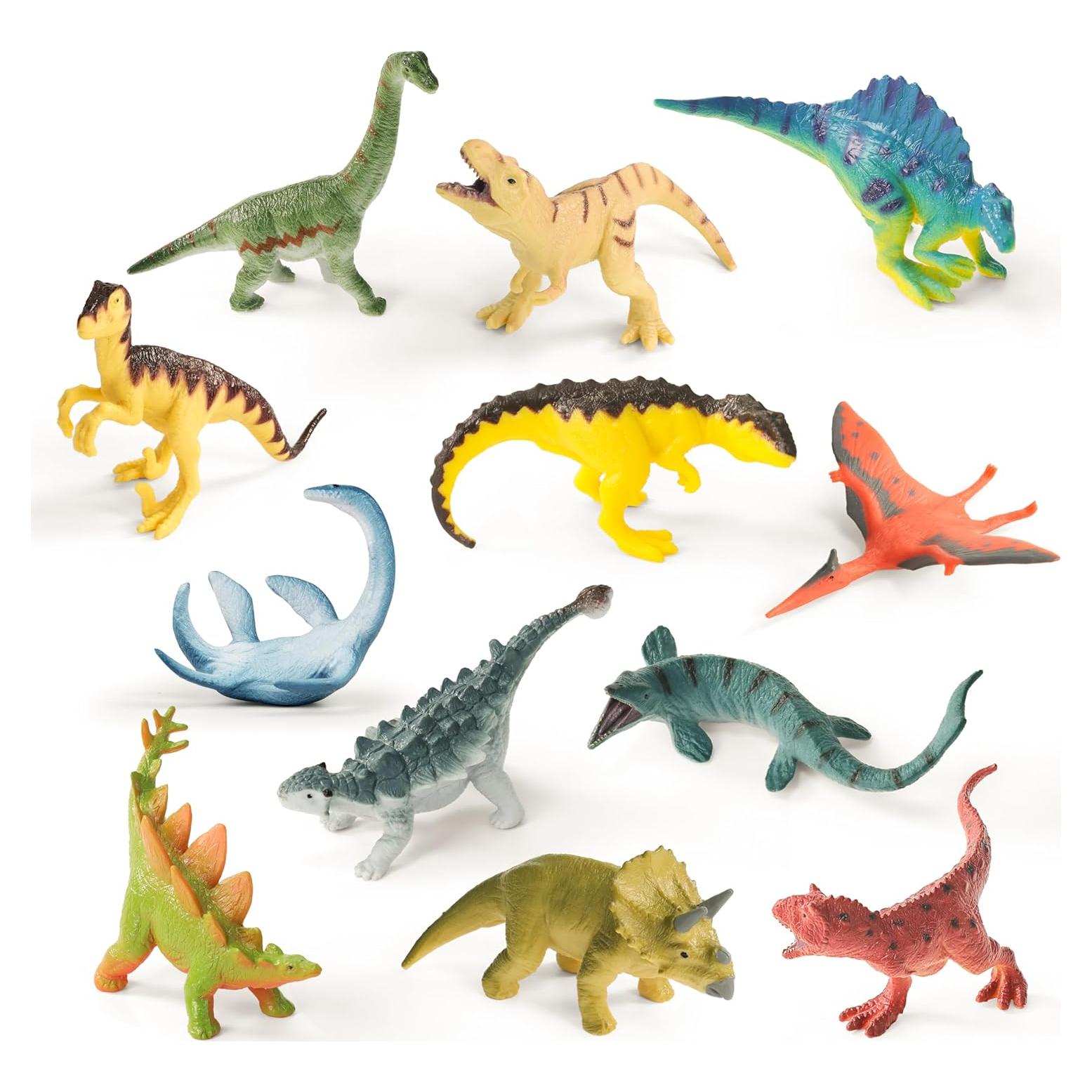 Figuras de Dinosaurios Miniatura RECUR 12 Pcs Pintadas a Mano