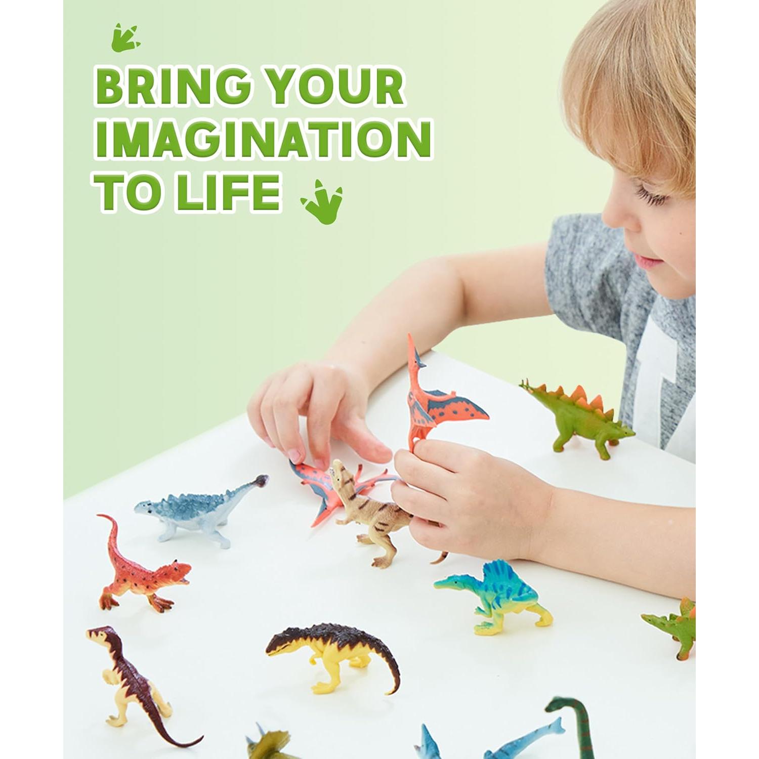 Figuras de Dinosaurios Miniatura RECUR 12 Pcs Pintadas a Mano