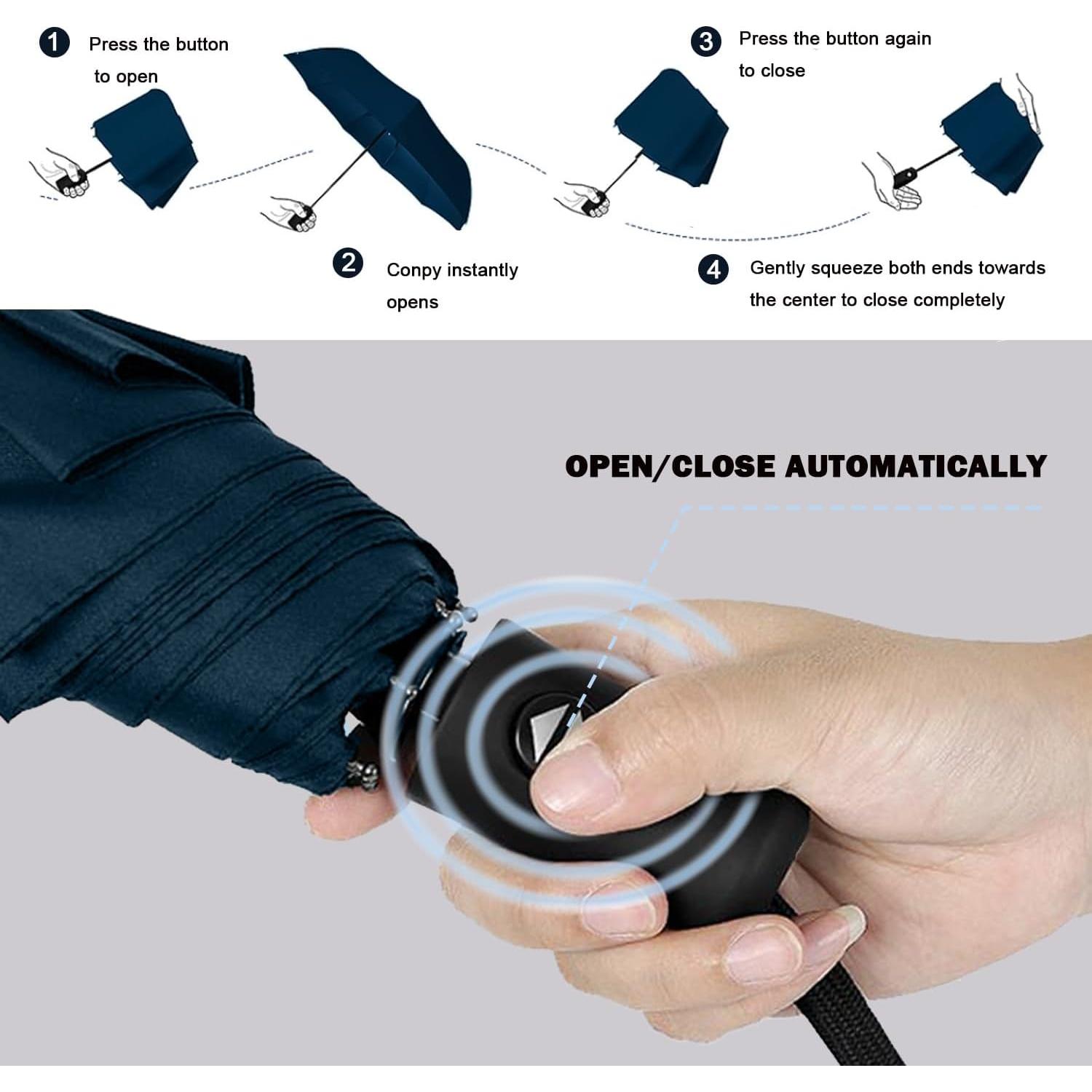 Paraguas Plegable Automático SIEPASA 107 cm Azul Marino