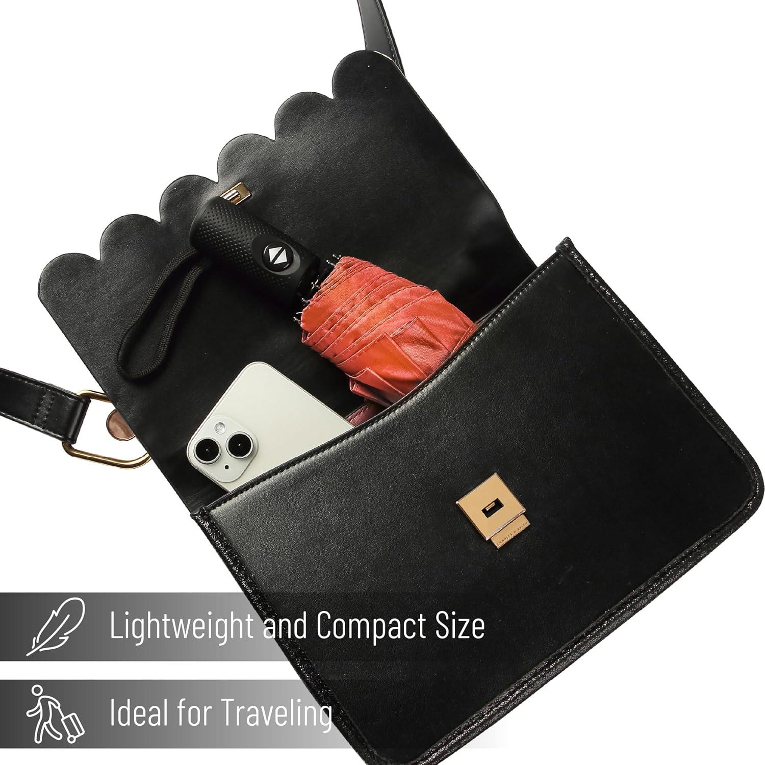 Paraguas de viaje Mr. Pen a prueba de viento rojo anaranjado