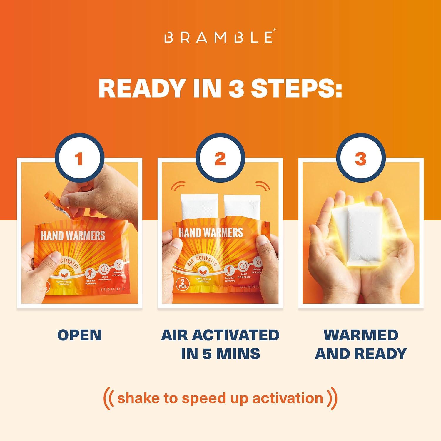 Calentadores de Manos Desechables Bramble 80 Paquetes 10 Horas