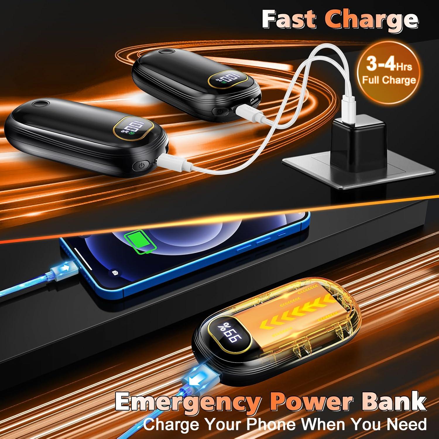 Calentadores de Manos Recargables AUIIAH 7000mAh 2 Pcs 55°C