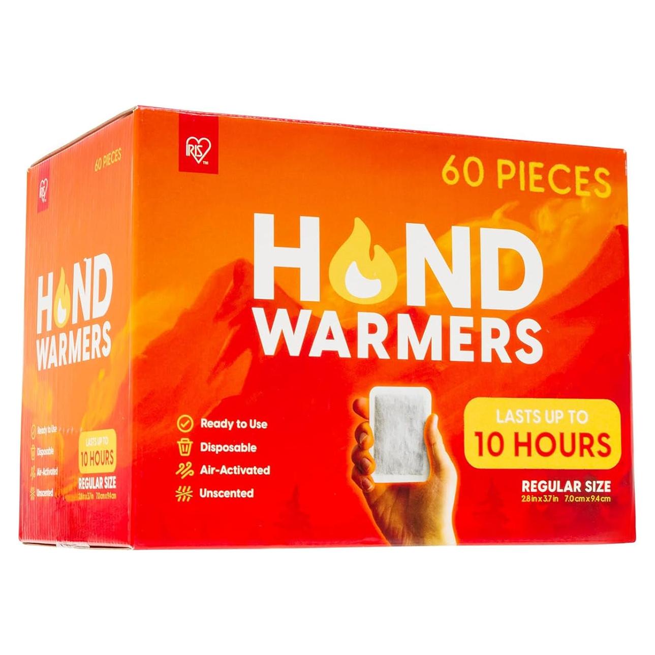 Calentadores de Manos IRIS USA - 60 Paquetes, Duración 10 Horas