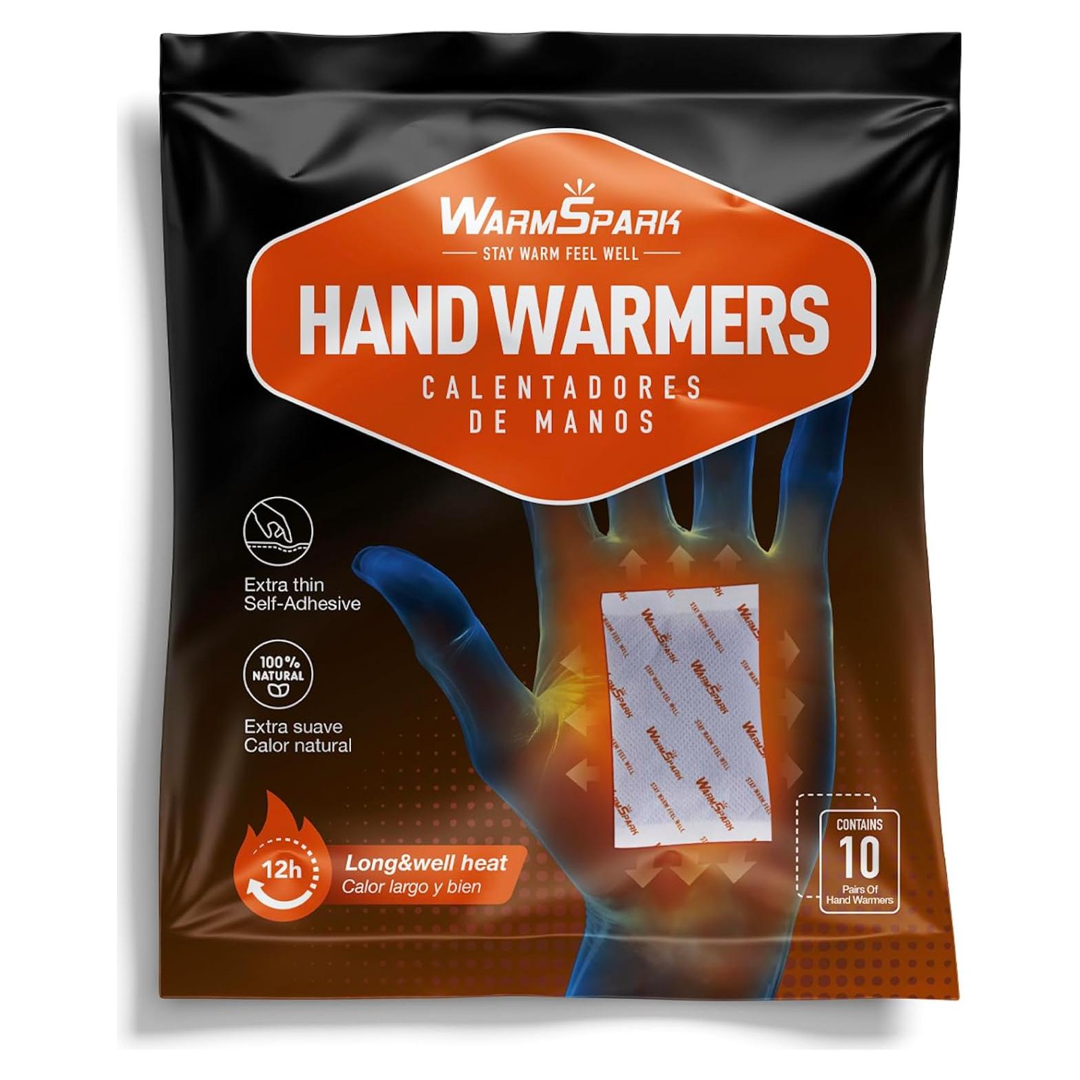 Calentadores de Manos Desechables WarmSpark - 10 Pares - 12 Horas Calor