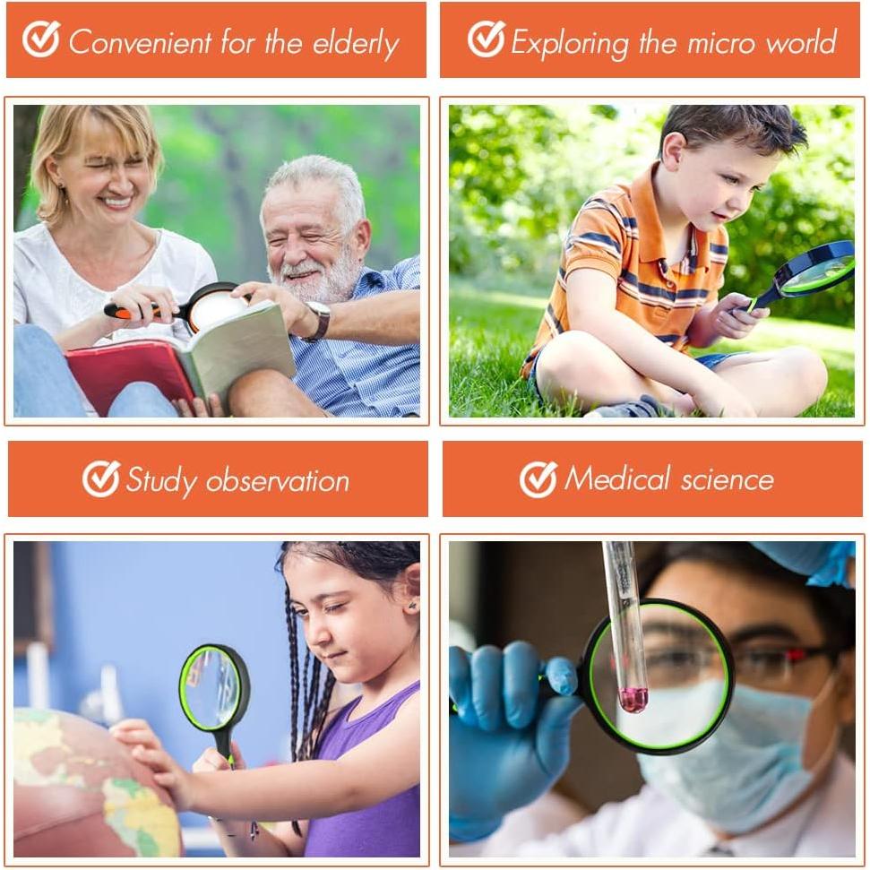 Lupa de Mano Leffis 10X 3 Pack para Niños y Ancianos