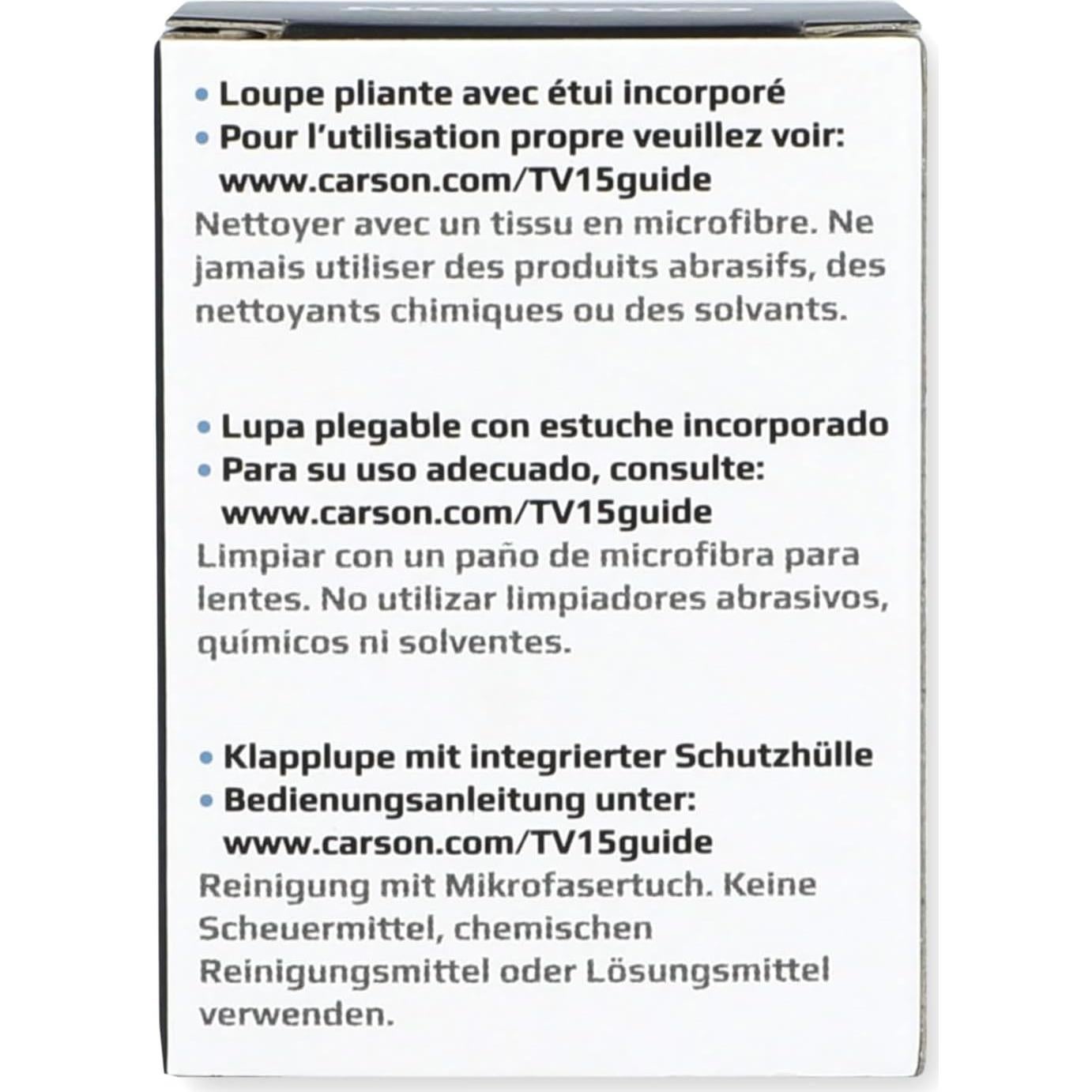 Lupa Plegable Carson TriView 5x/10x/15x con Estuche