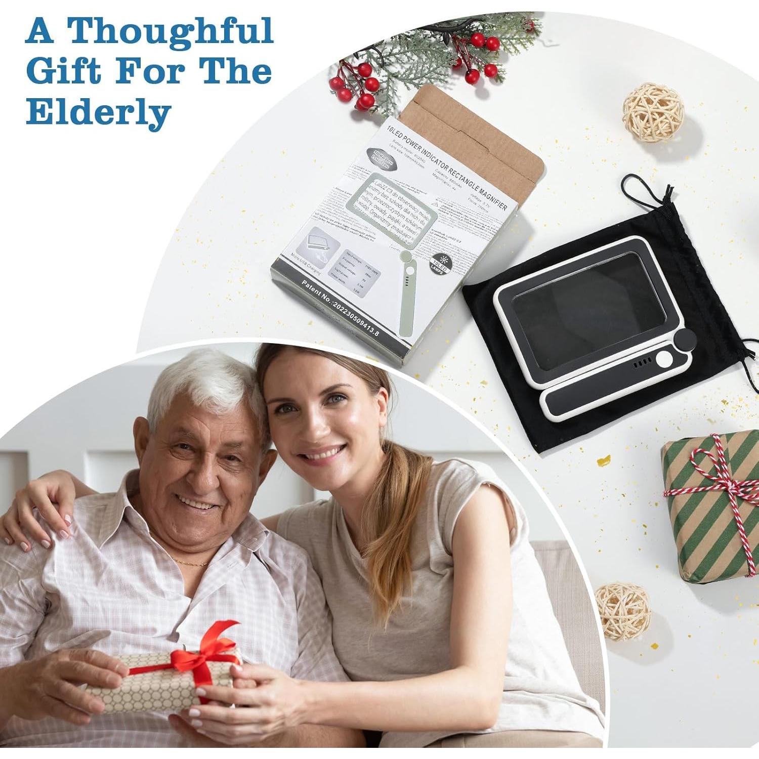 Lupa de Lectura MoKo 4X Recargable con Luz LED Plegable