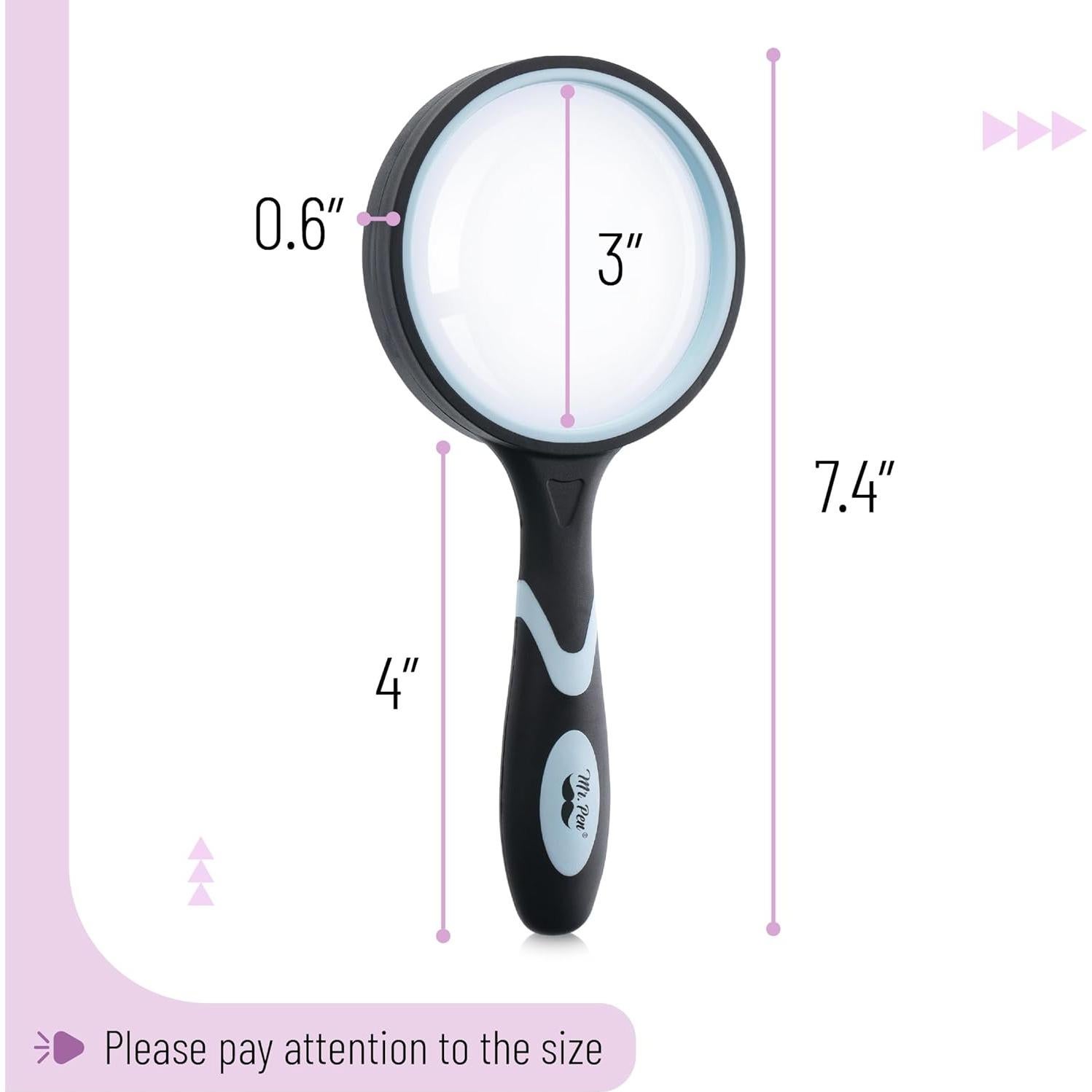 Lupa de Mano Mr. Pen - 2 Paquetes, 10X Aumento, 75mm