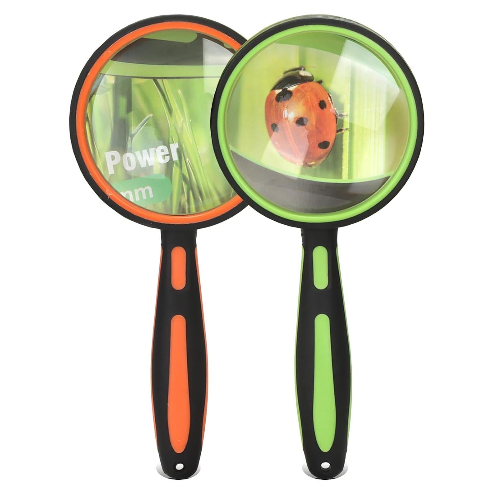 Lupas Irrompibles Ocim 10X - Paquete de 2, 75mm, Verde y Naranja