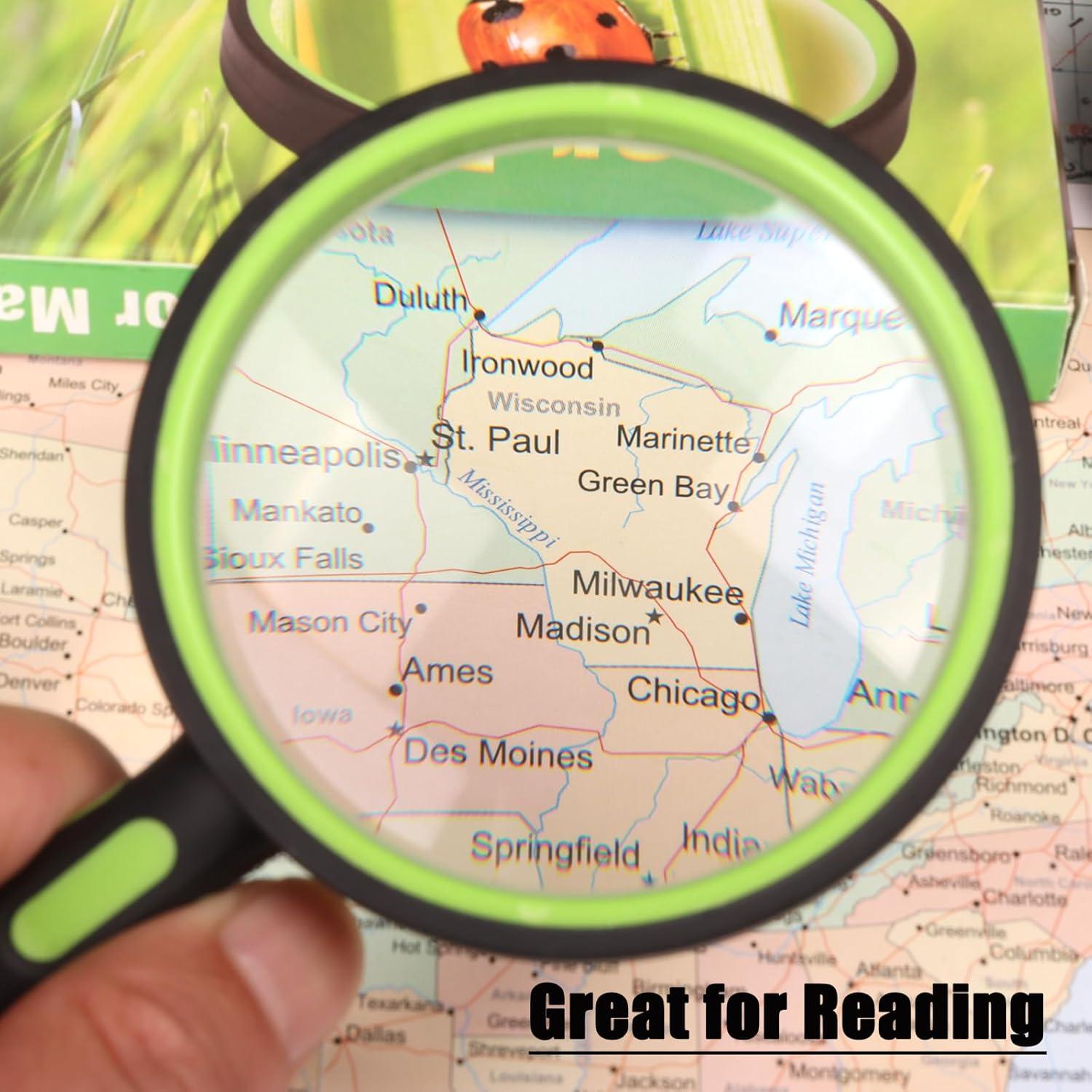 Lupas Irrompibles Ocim 10X - Paquete de 2, 75mm, Verde y Naranja