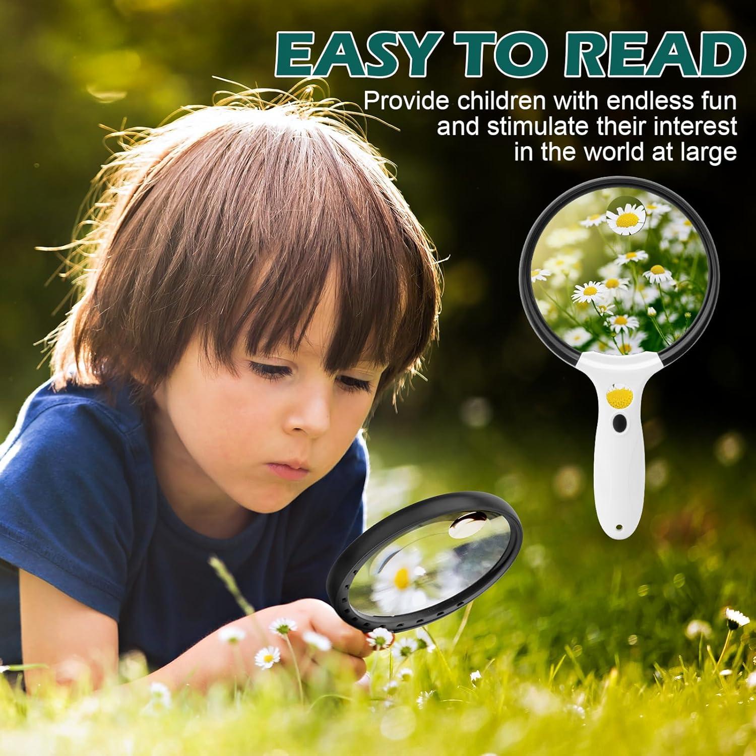 Lupa Iluminada HHFFDD 10X 25X 45X con 12 LEDs y Mango Antideslizante