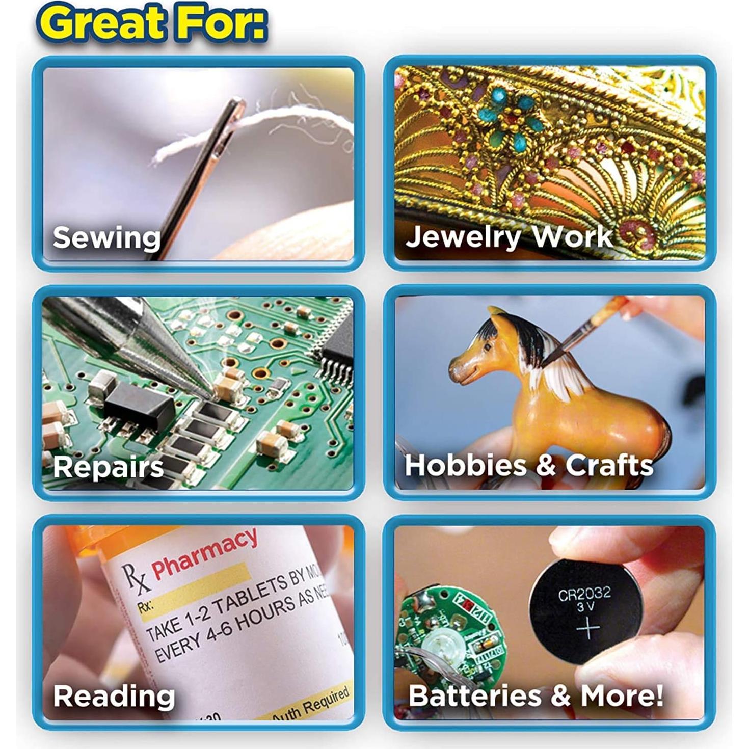 Gafas de Aumento LED Ontel Mighty Sight - 160% Aumento, Negro