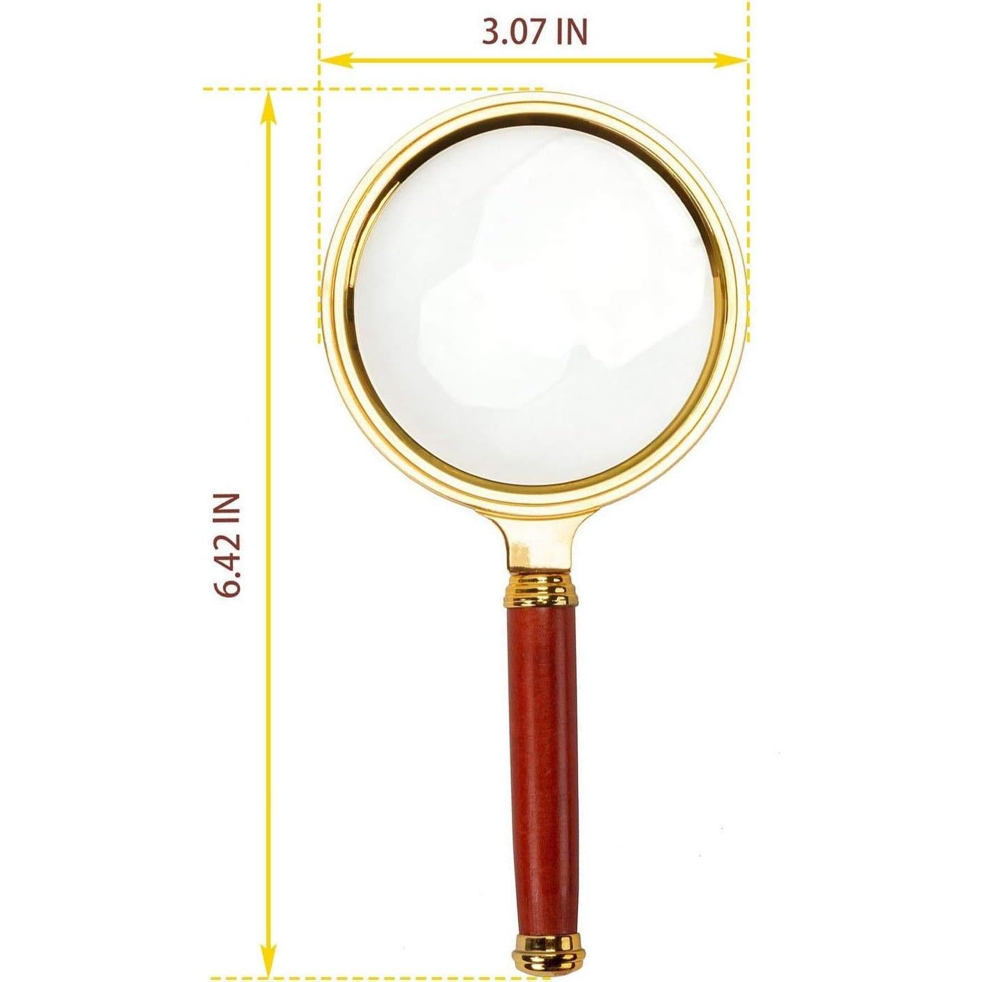 Lupa de Mano 10X BASUNE con Mango de Madera de Rosa