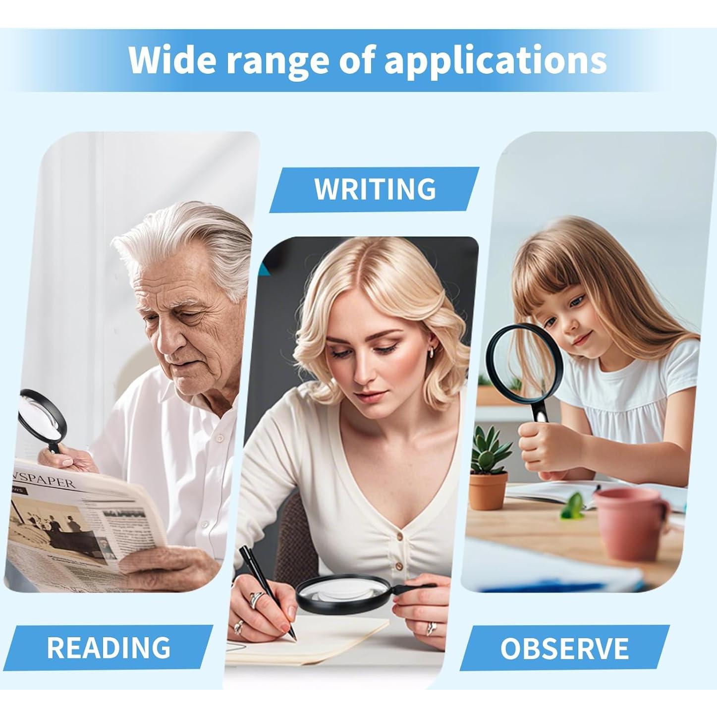 Lupa de Mano SKGXMAGN 10X con Lente Antirreflejo 13 cm