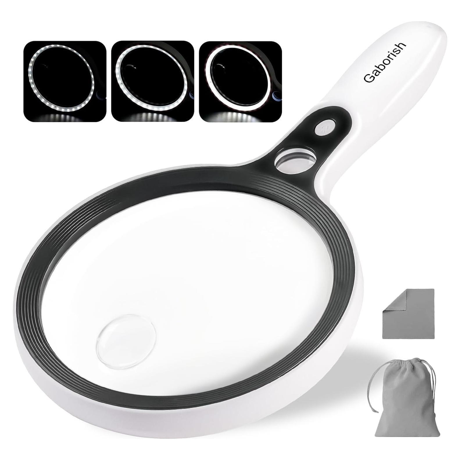 Lupa Iluminada GABORISH 10X 20X 45X con 37 Luces LED