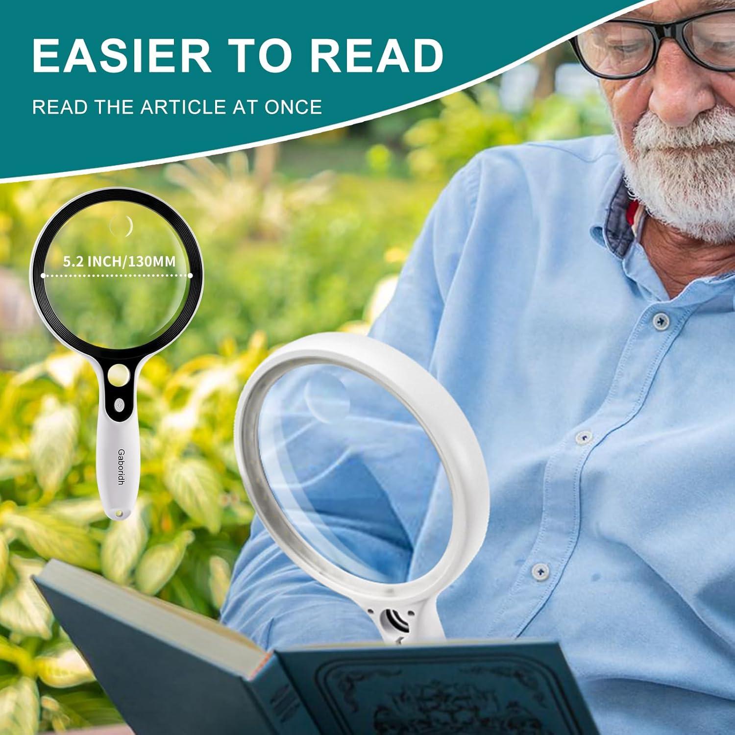 Lupa Iluminada GABORISH 10X 20X 45X con 37 Luces LED