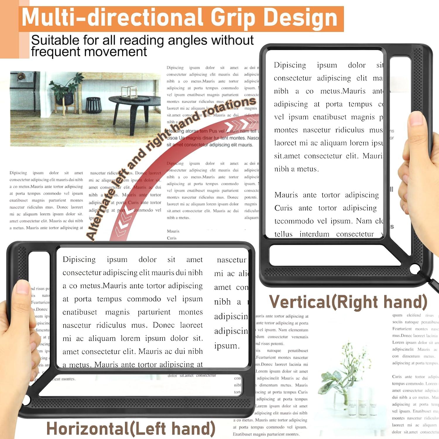 Lupa de Página Completa 5X AKKYCVS Negra para Lectura