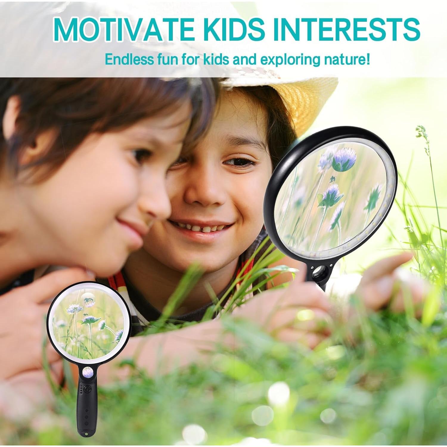 Lupa de Mano Iluminada GABORISH 10X 20X 45X con 37 LEDs