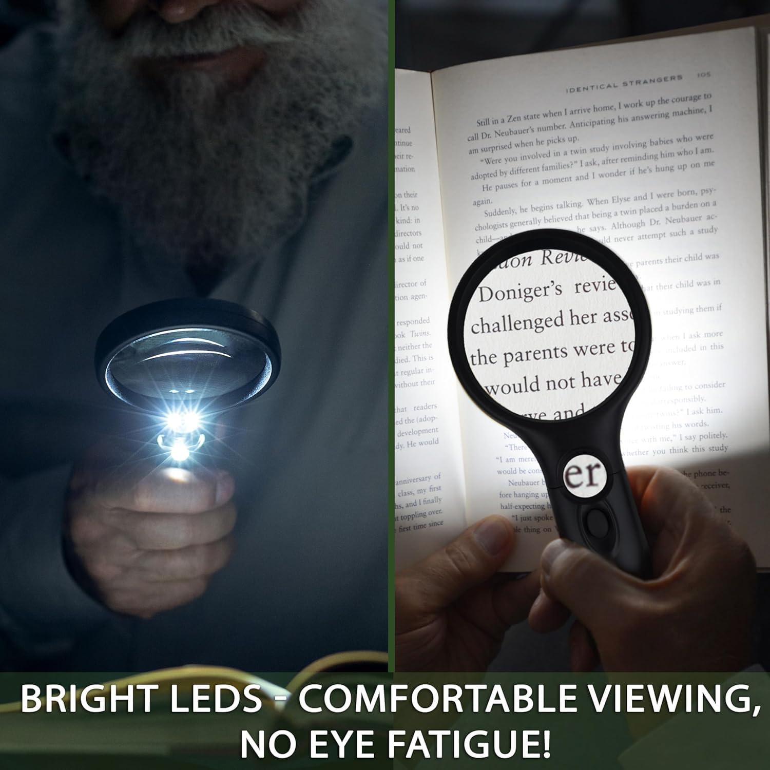 Lupa Iluminada SeeZoom 3X 45X con Luz LED para Lectura