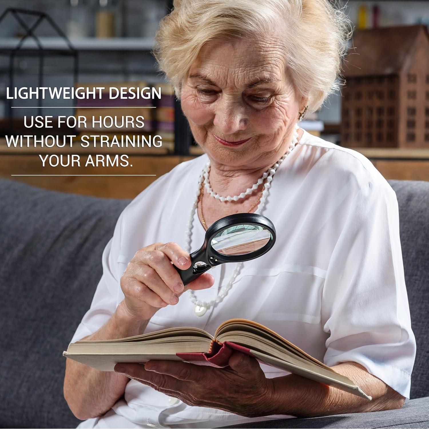 Lupa Iluminada SeeZoom 3X 45X con Luz LED para Lectura