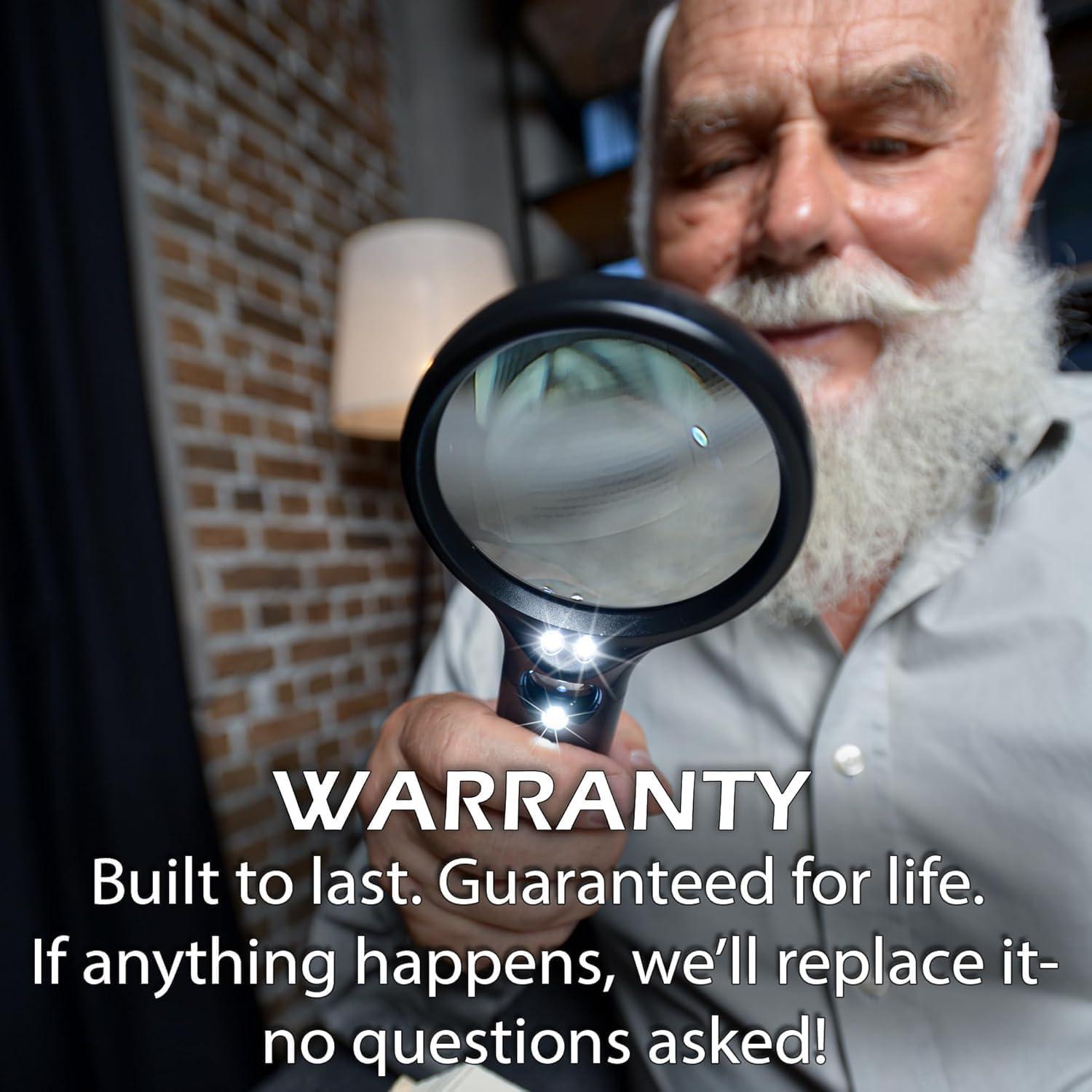 Lupa Iluminada SeeZoom 3X 45X con Luz LED para Lectura