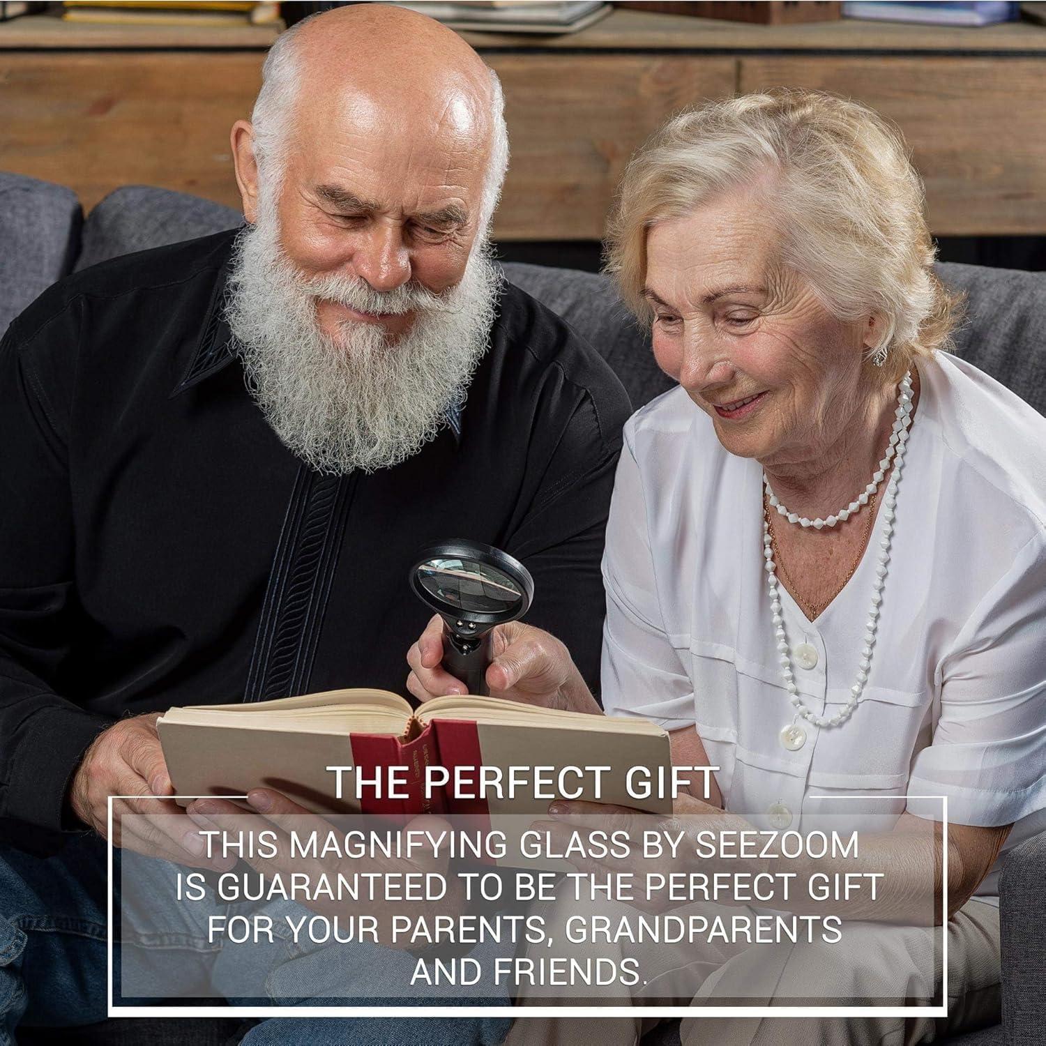 Lupa Iluminada SeeZoom 3X 45X con Luz LED para Lectura