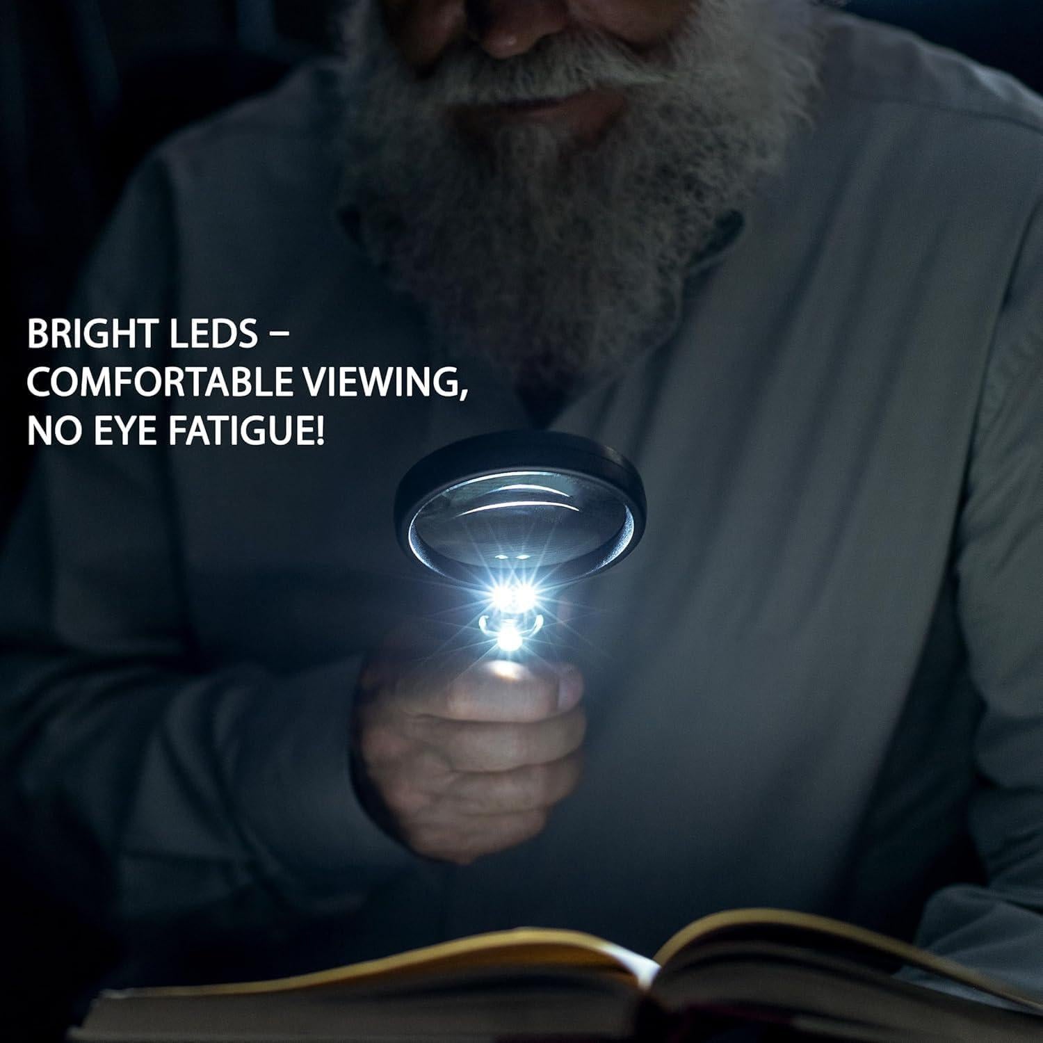 Lupa Iluminada SeeZoom 3X 45X con Luz LED para Lectura