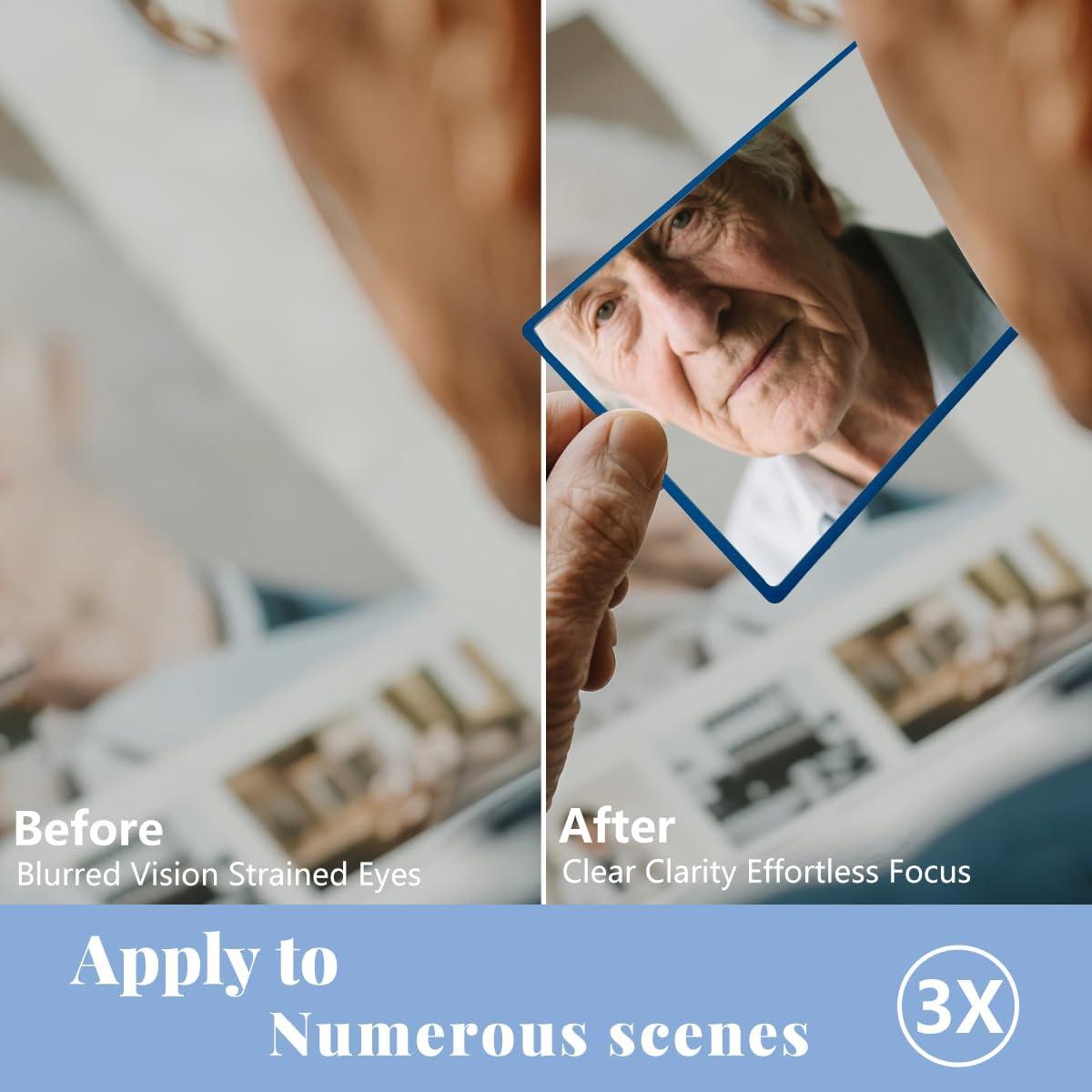 4 Piezas Lupa de Página 3X Fresnel PVC 11.43x17.78cm