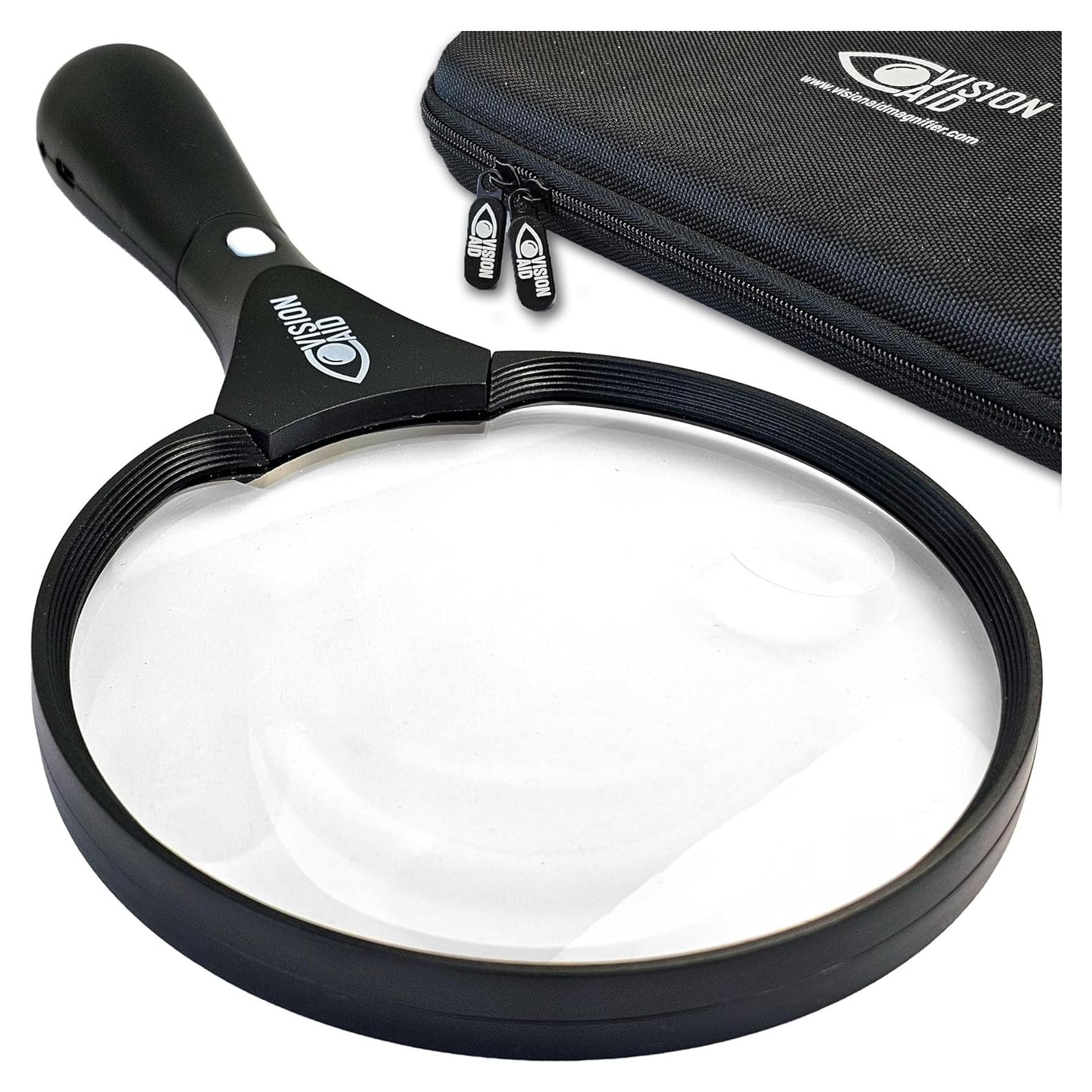 Lupa Grande Vision Aid 5.5" LED Recargable USB 10X 30X